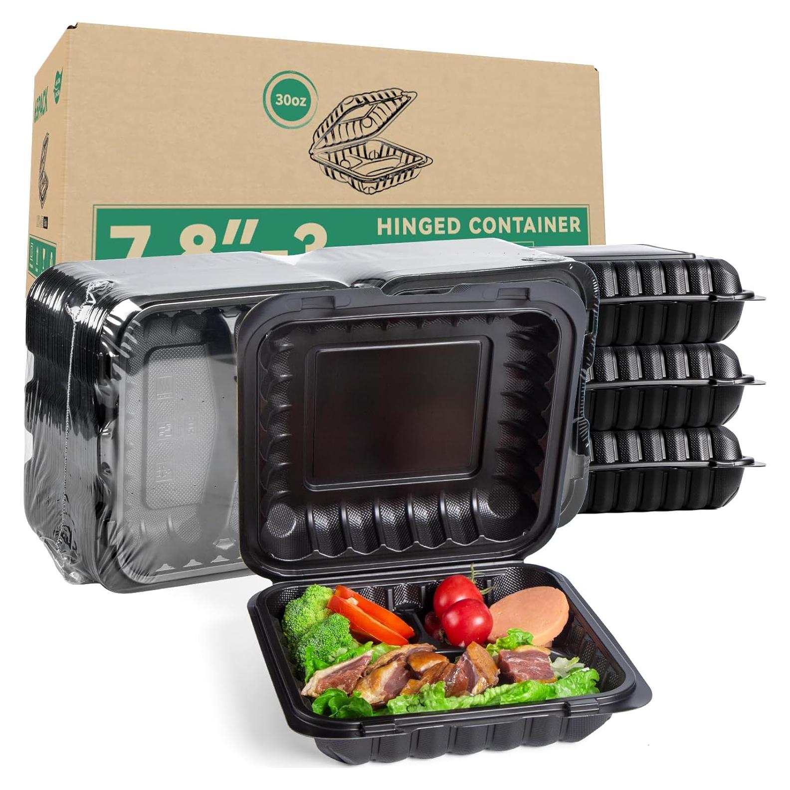 Contenedores de Comida LEOBOX 65 Piezas 3 Compartimentos 30oz