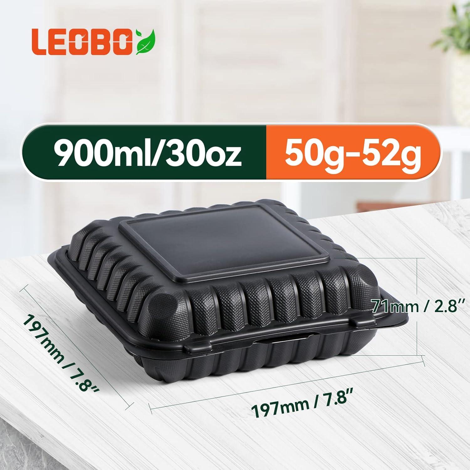 Contenedores de Comida LEOBOX 65 Piezas 3 Compartimentos 30oz
