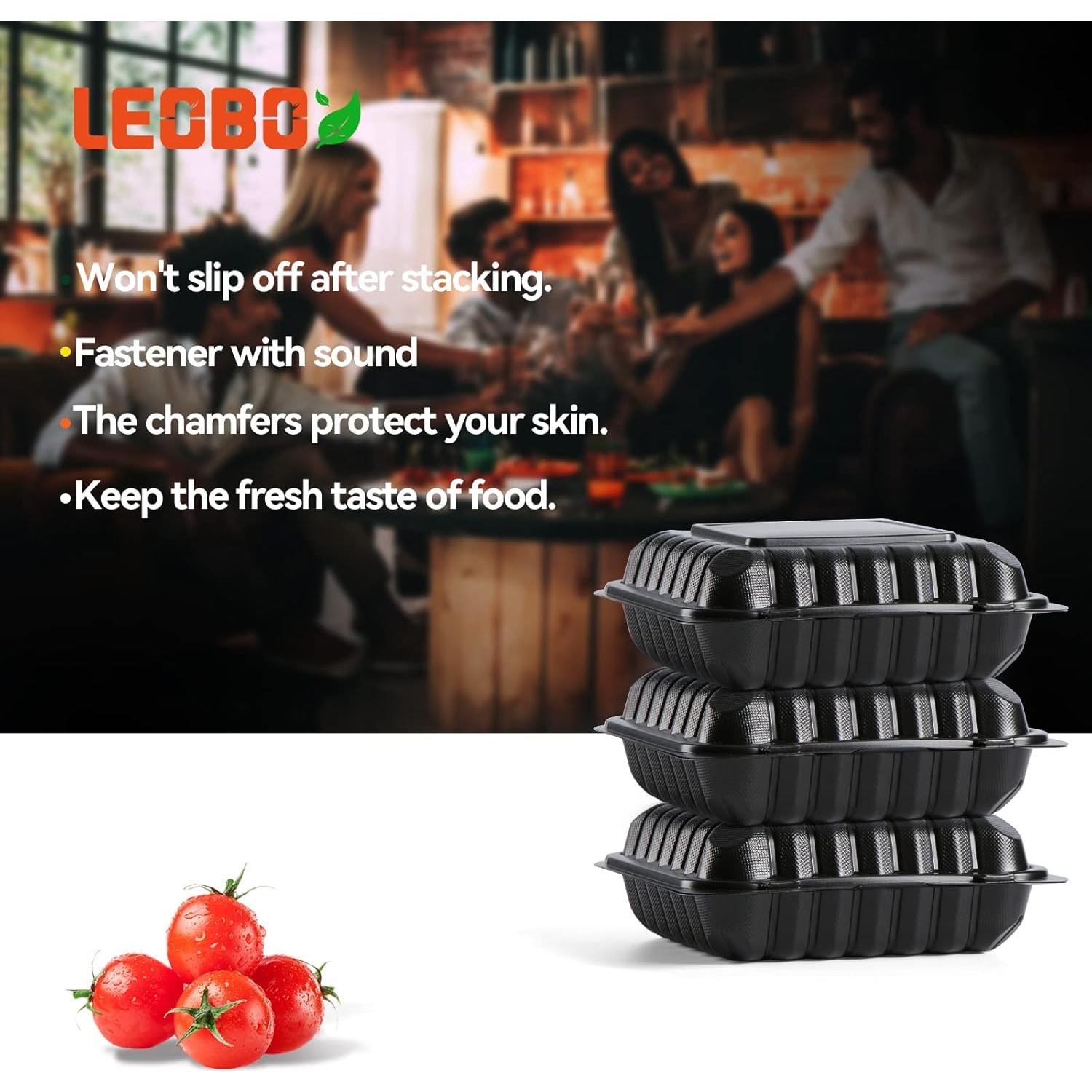 Contenedores de Comida LEOBOX 65 Piezas 3 Compartimentos 30oz