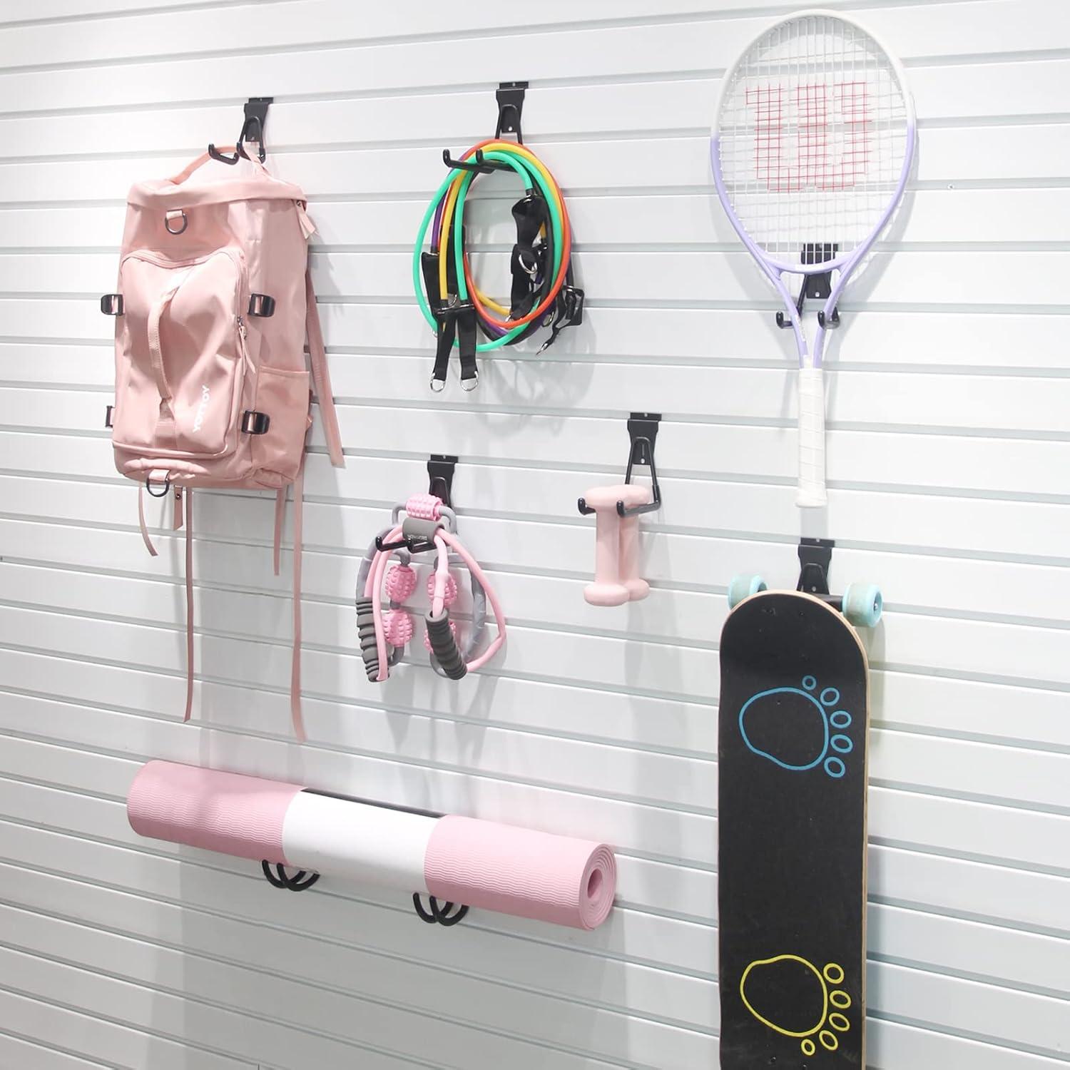 Ganchos para Slatwall ATOOLA - Paquete de 8, Negro, Alta Resistencia