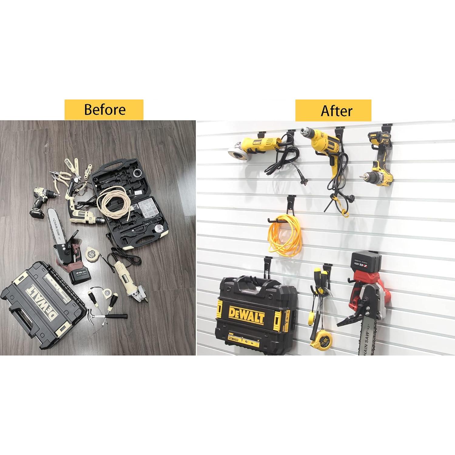 Ganchos para Slatwall ATOOLA - Paquete de 8, Negro, Alta Resistencia