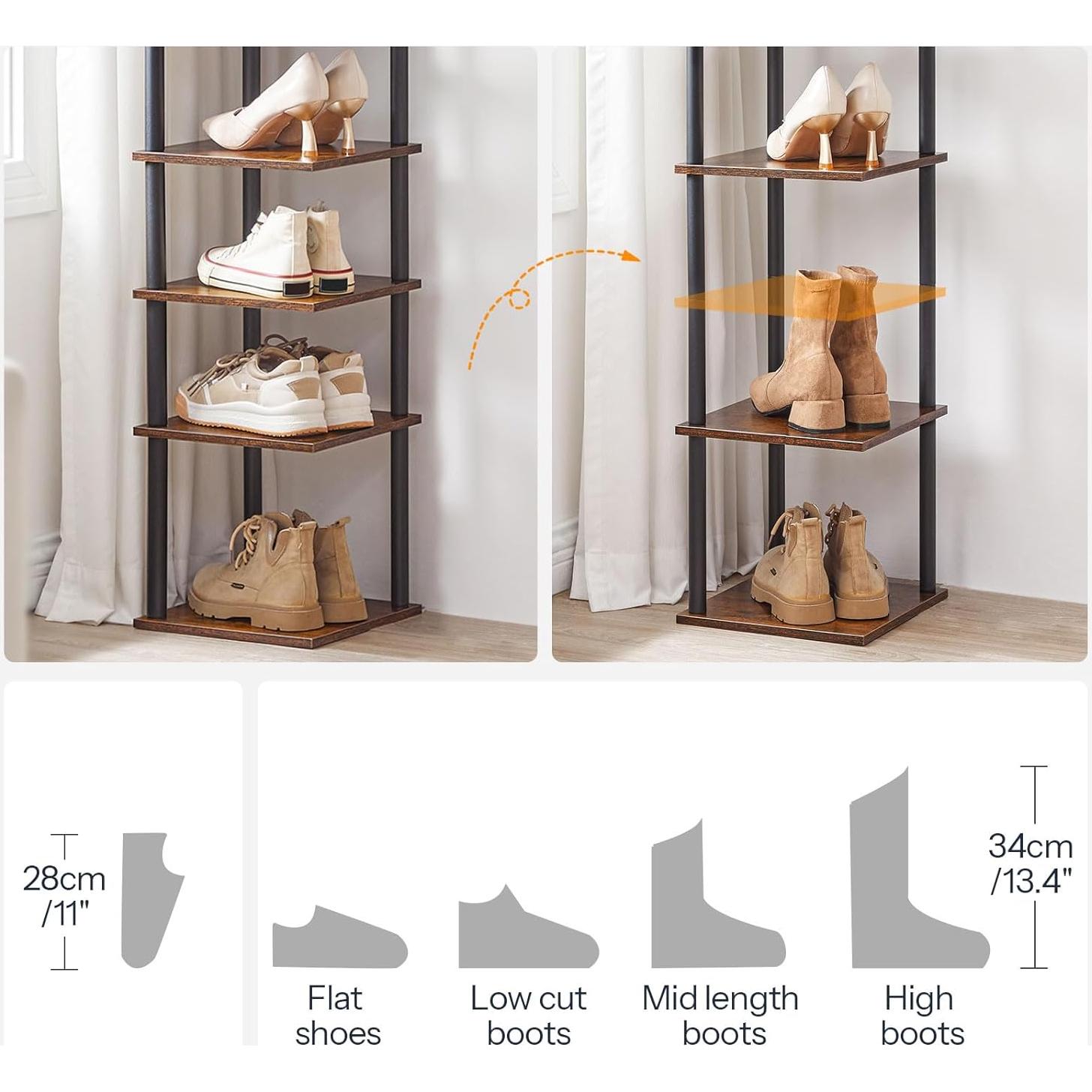 Estante Vertical para Zapatos HOOBRO 6 Niveles 28x28x100 cm