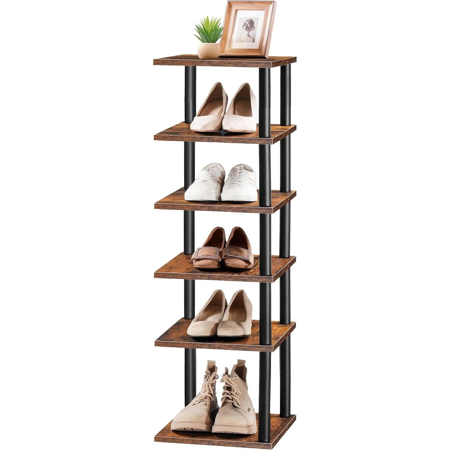 Estante Vertical para Zapatos HOOBRO 6 Niveles 28x28x100 cm