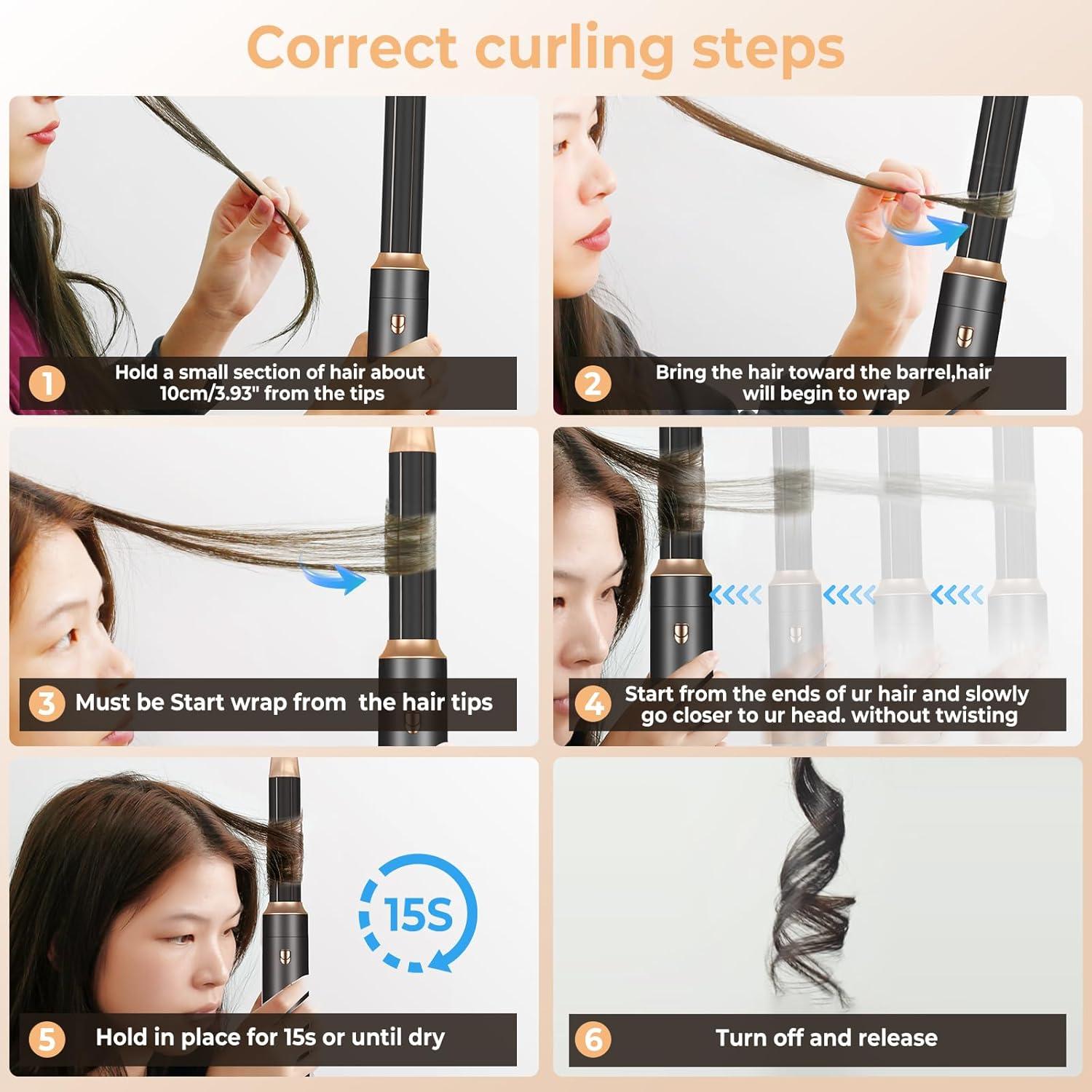 Cepillo Secador de Cabello 6 en 1 OKWRAP, Iónico, Negro