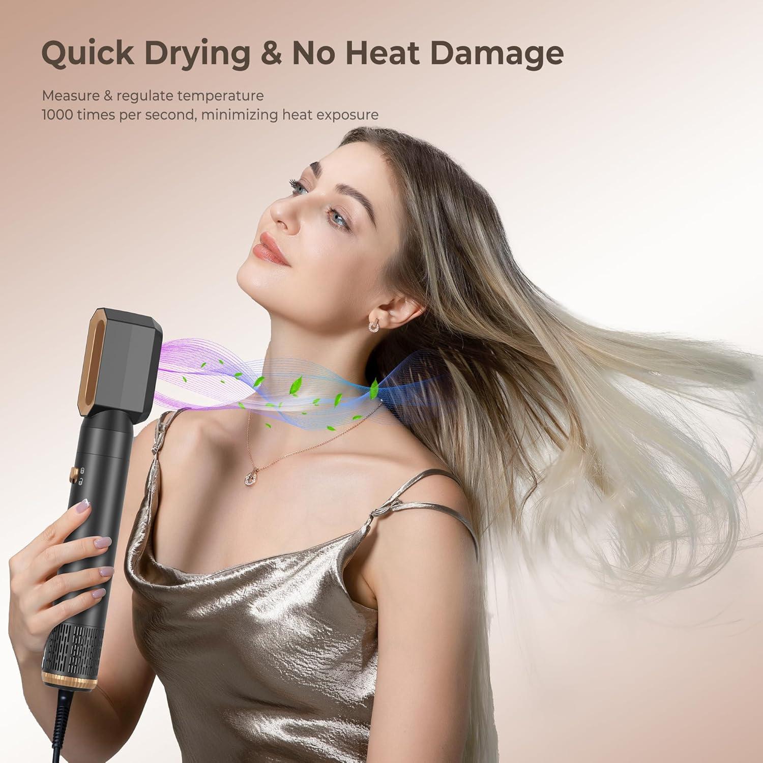 Cepillo Secador de Cabello 6 en 1 OKWRAP, Iónico, Negro