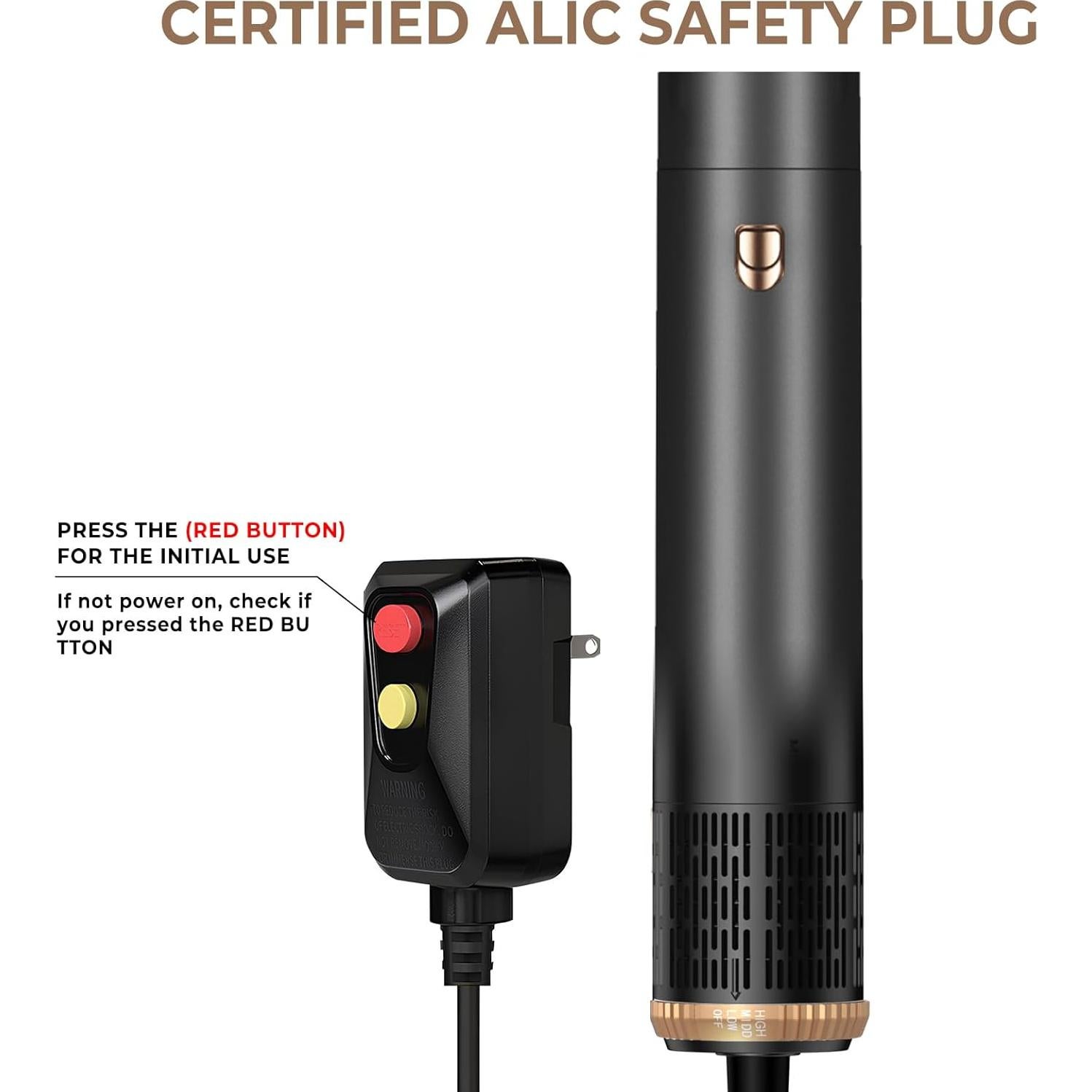 Cepillo Secador de Cabello 6 en 1 OKWRAP, Iónico, Negro