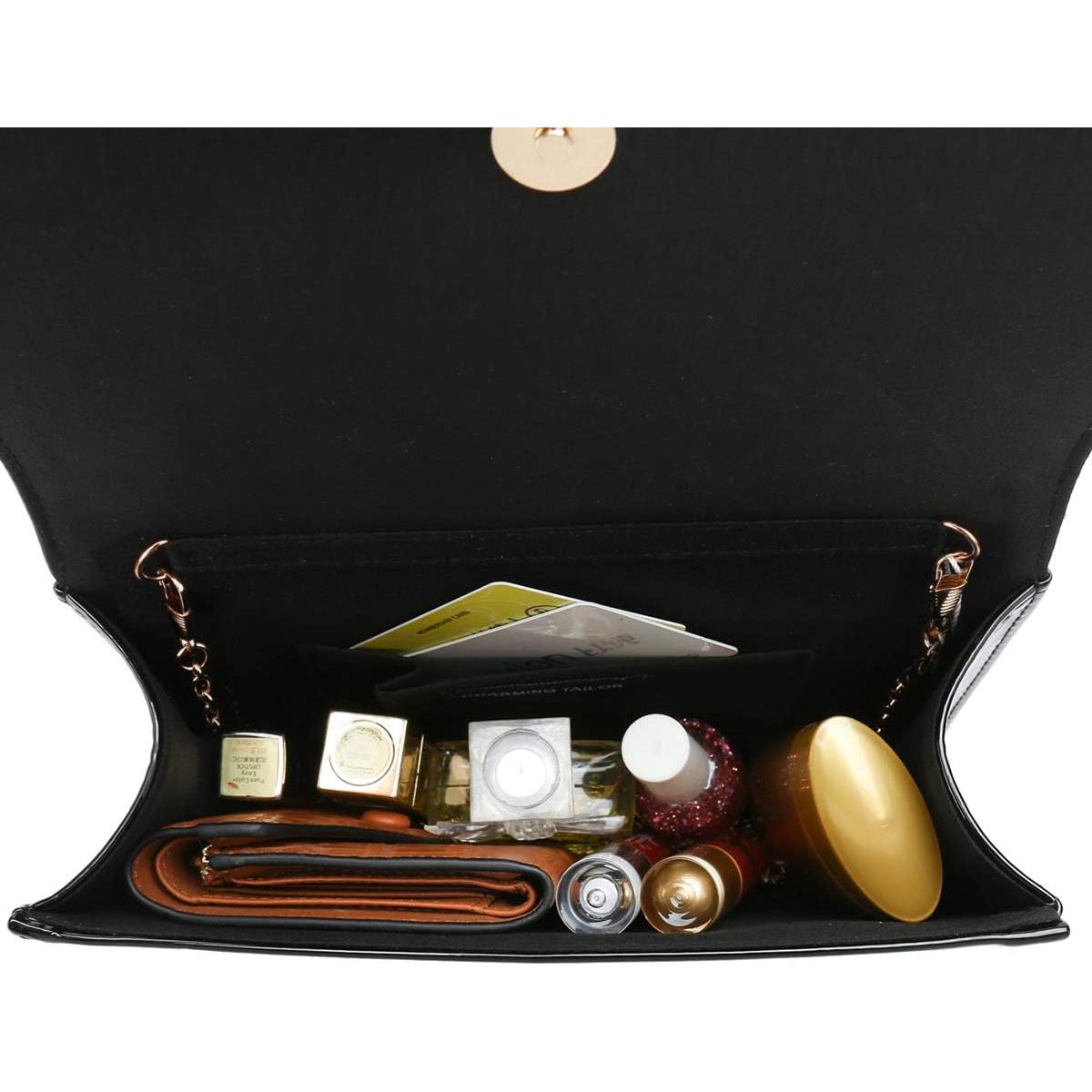 Bolso de Mano de Piel Vegana Charming Tailor Negro 22.4x15.5cm