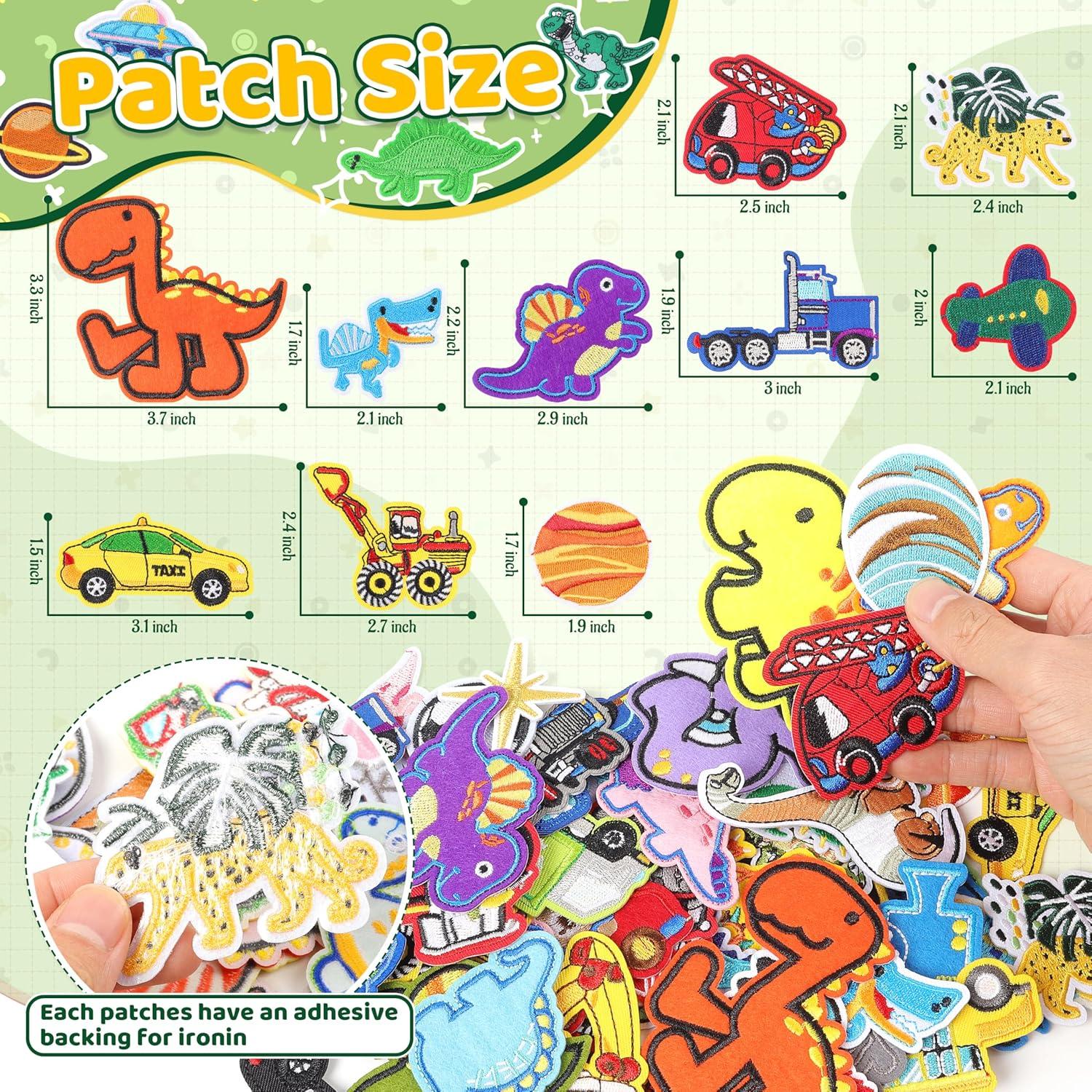 Parches Bordados de Planchar NICEVINYL 60PCS para Niños