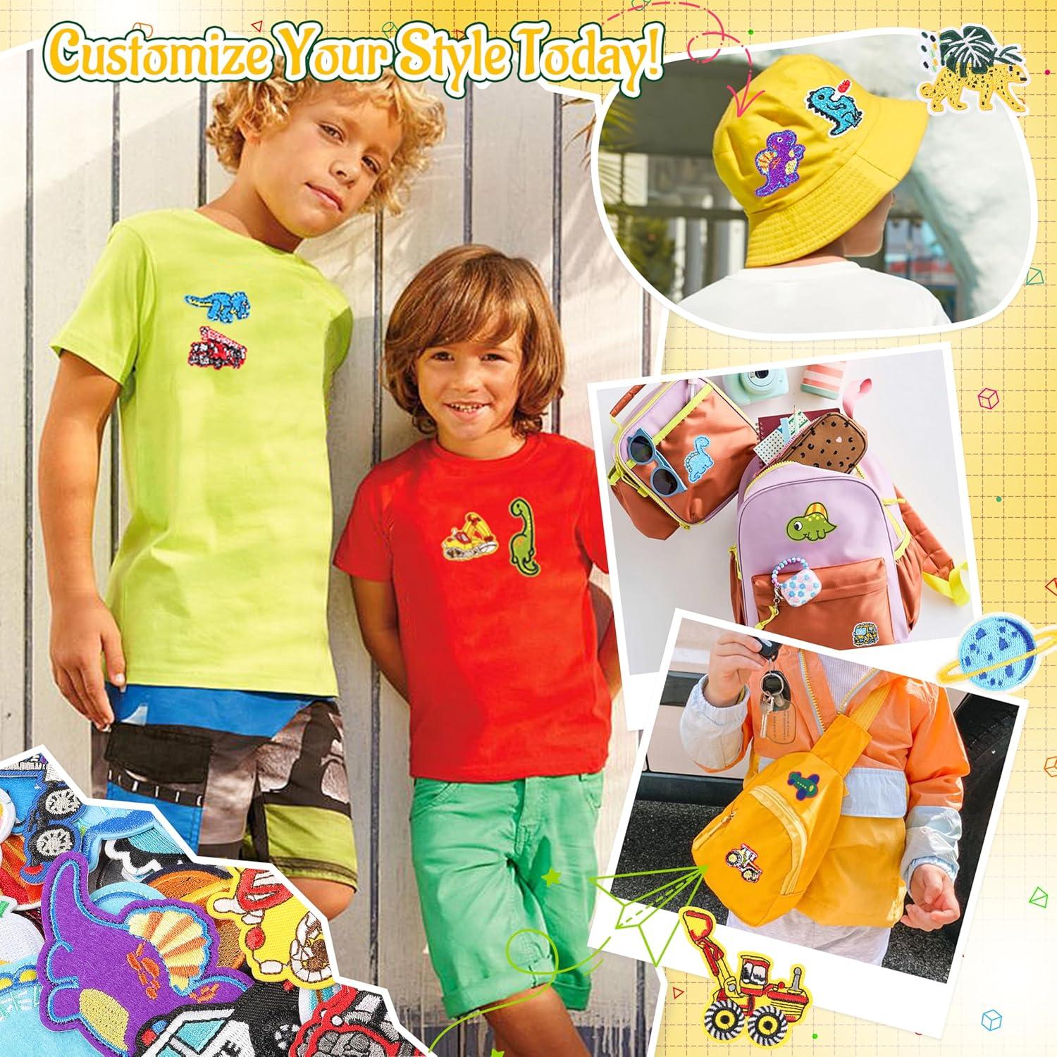 Parches Bordados de Planchar NICEVINYL 60PCS para Niños