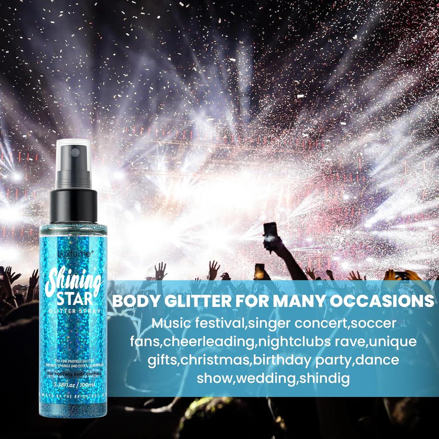 Spray de Brillo Corporal Luxfume 95.2g Azul - Secado Rápido