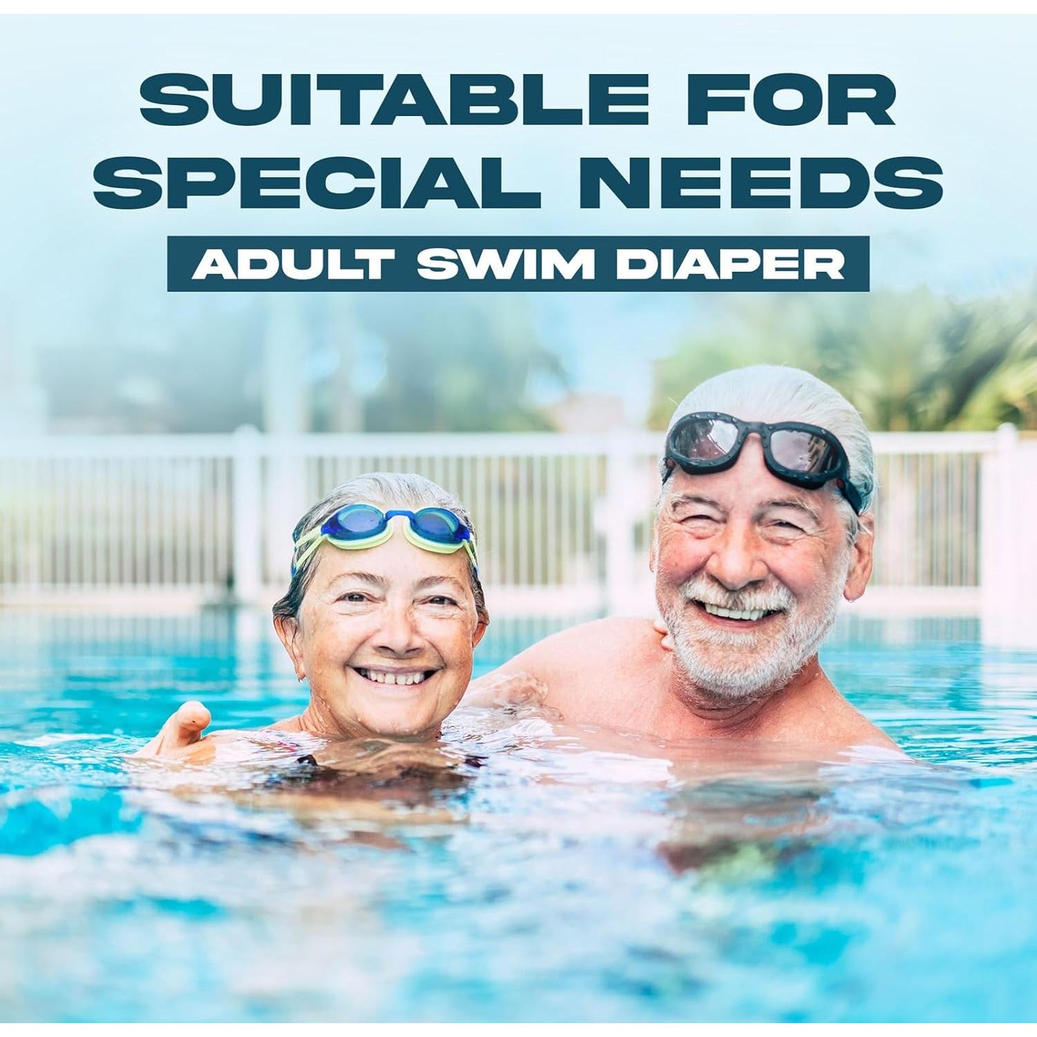 Pañal de Natación Reutilizable LFDAVP para Adultos - Negro S