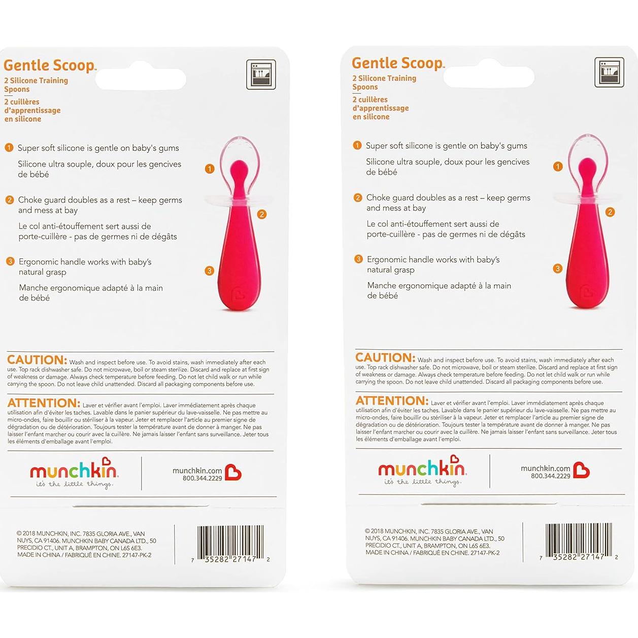 Cucharas de Entrenamiento Munchkin Silicona con Protector Asfixia 4 Pzas