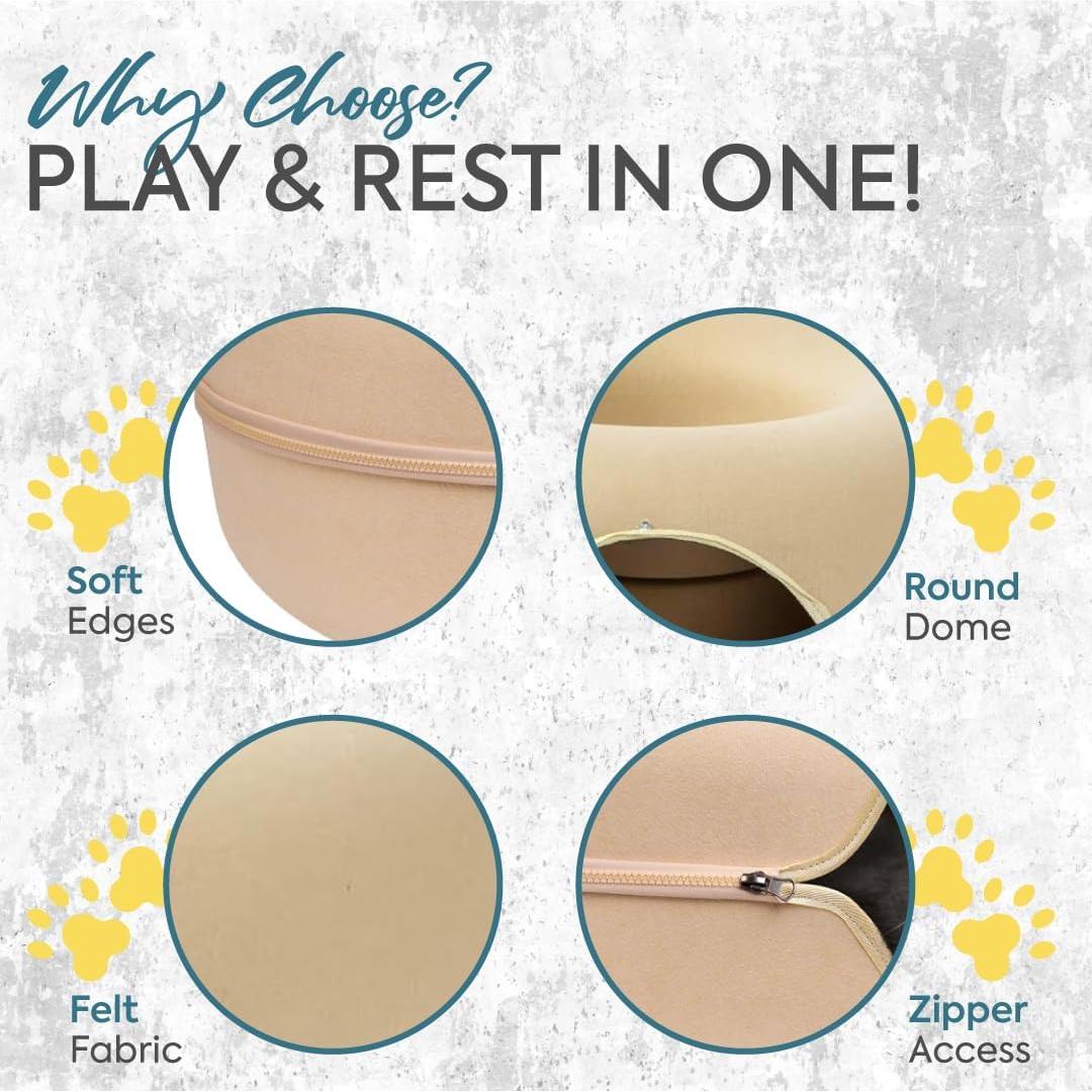 Cama Túnel Grande para Gatos La Luz 2021 Beige L 60x60 cm