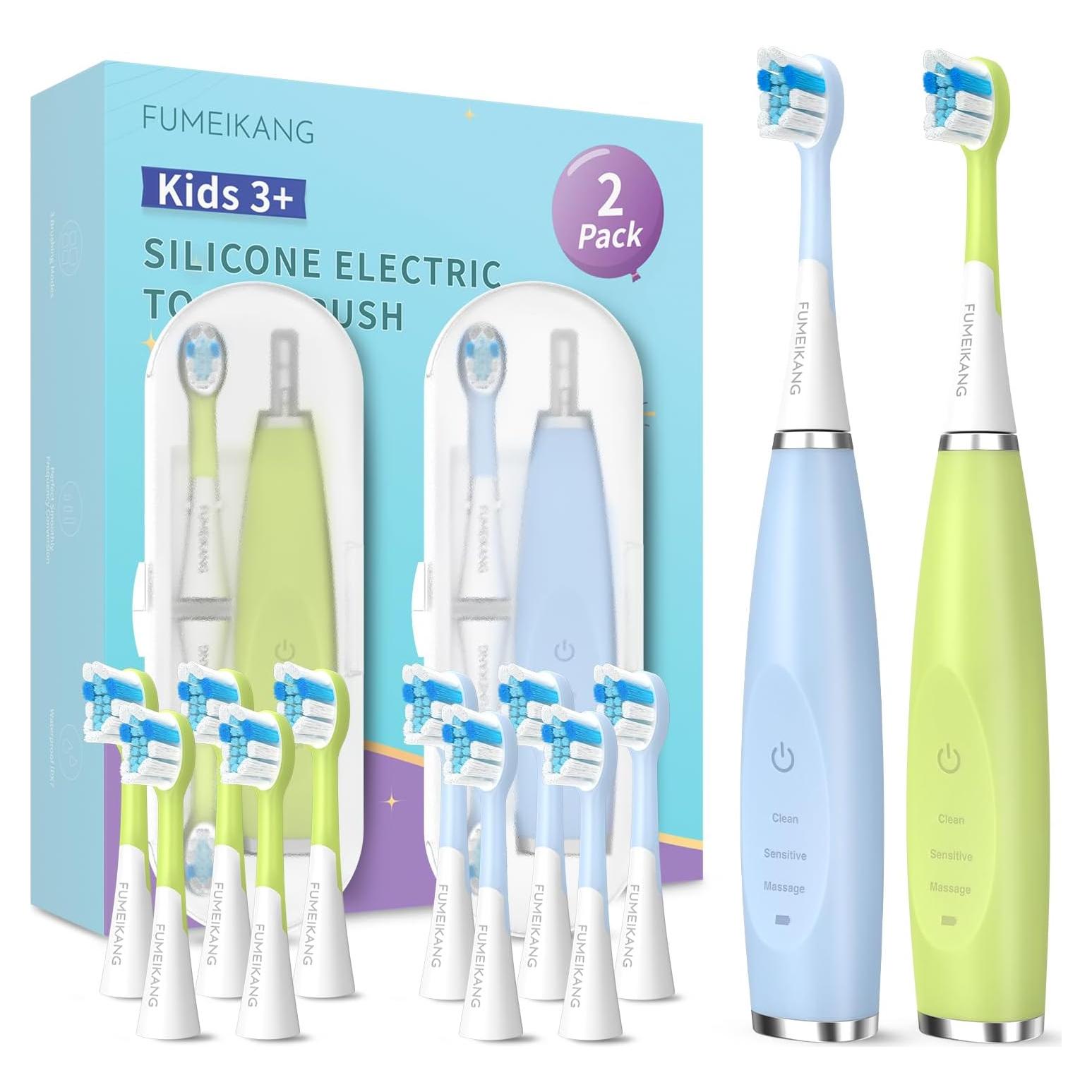 Cepillos de Dientes Eléctricos para Niños FUMEIKANG 2 Paquete