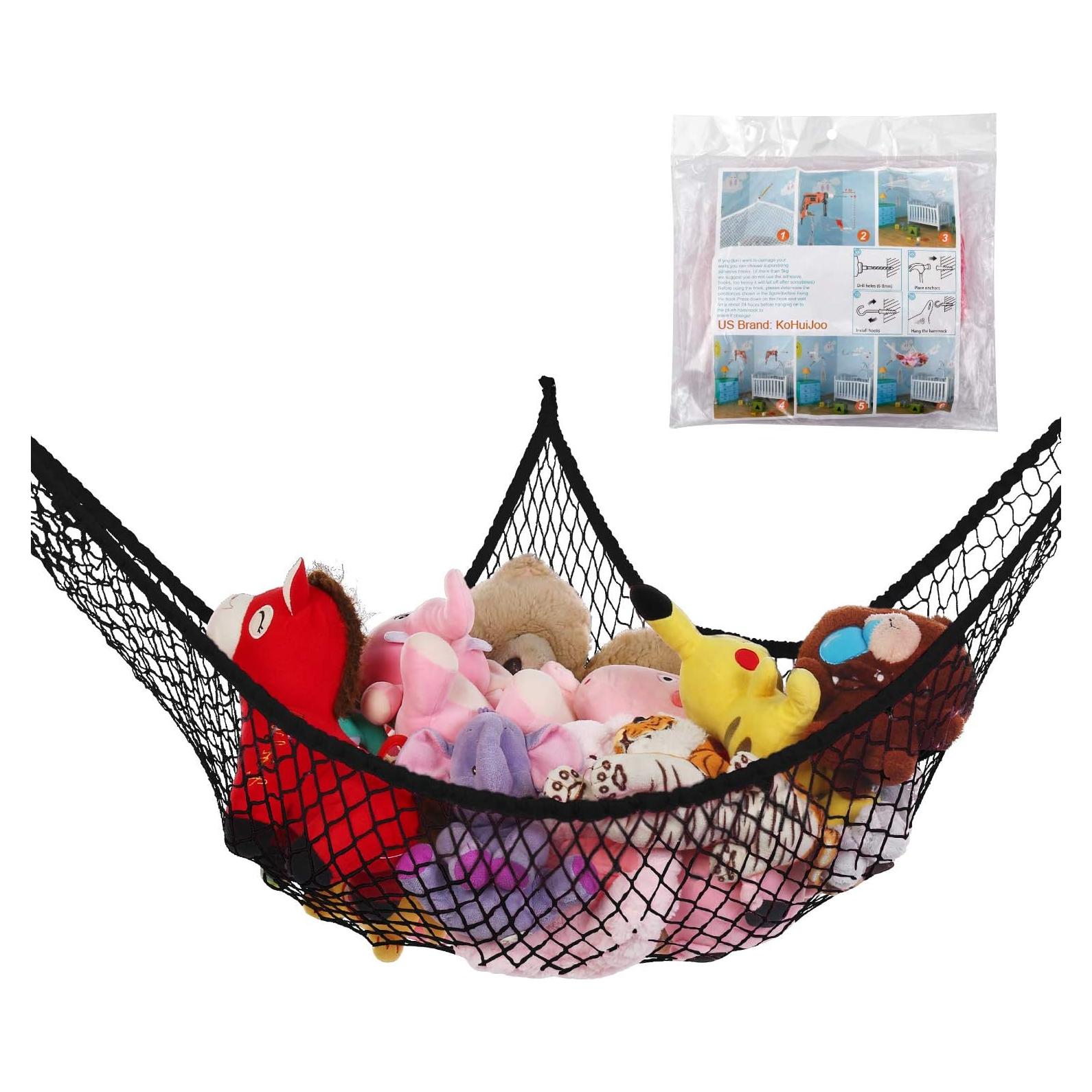 Hamaca de Juguetes KOHUIJOO Negra 177.8 cm para Peluches