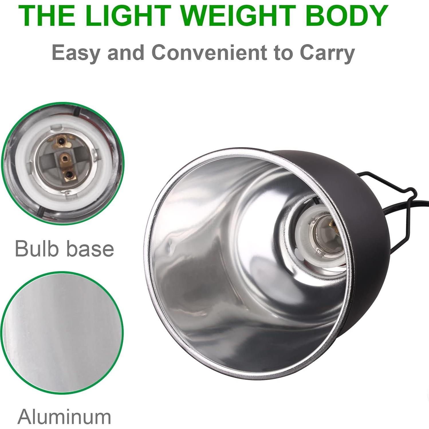 Fijador de Luz para Reptiles AIICIOO 5.5" 100W UVB Calor