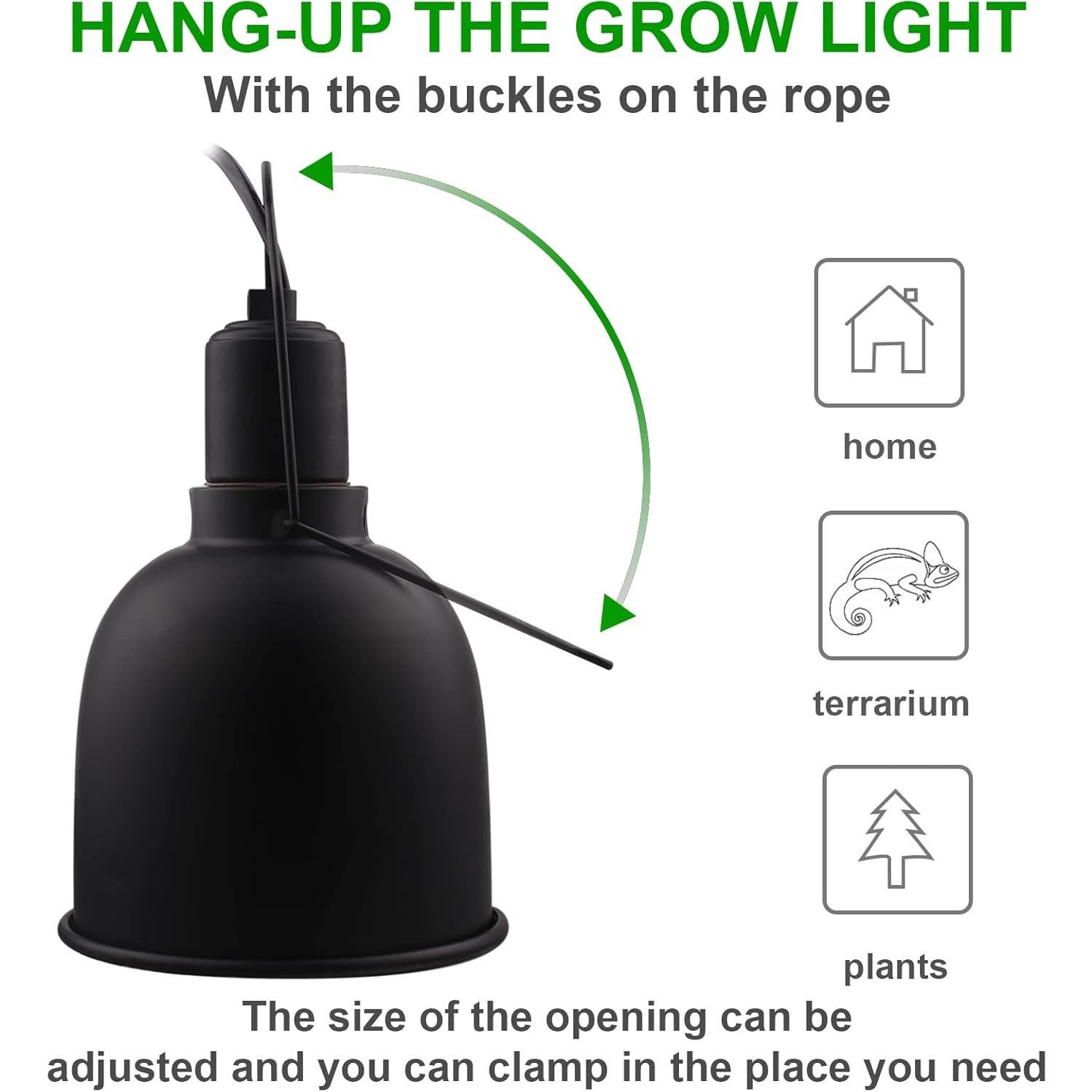 Fijador de Luz para Reptiles AIICIOO 5.5" 100W UVB Calor