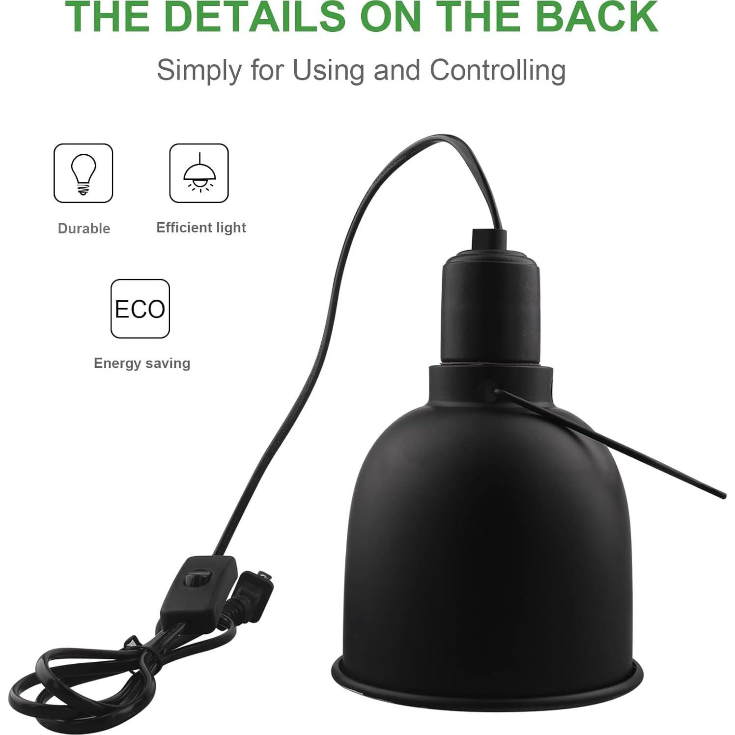 Fijador de Luz para Reptiles AIICIOO 5.5" 100W UVB Calor