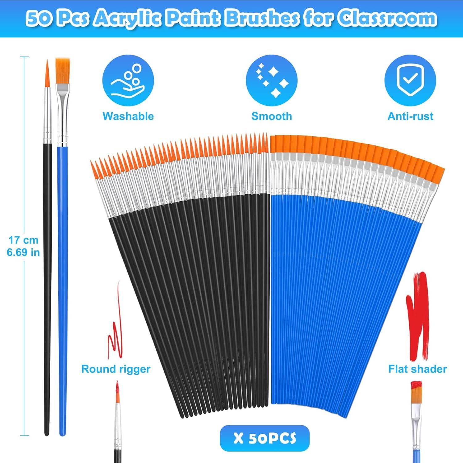 Juego de 70 Pinceles de Pintura Anezus para Niños - Nylon