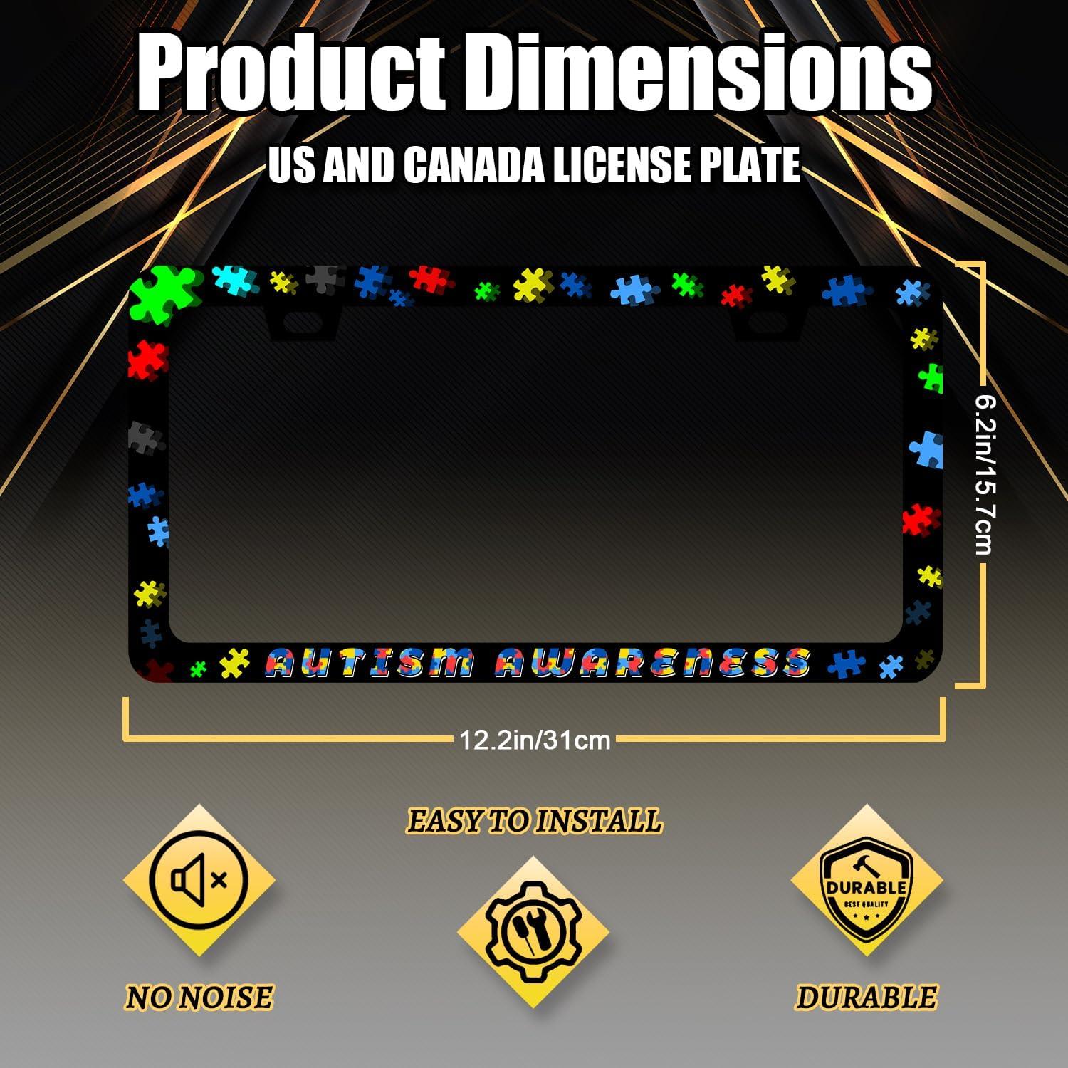 Marco de Placa de Licencia RNKATIH Acero Inoxidable 31.2x16 cm