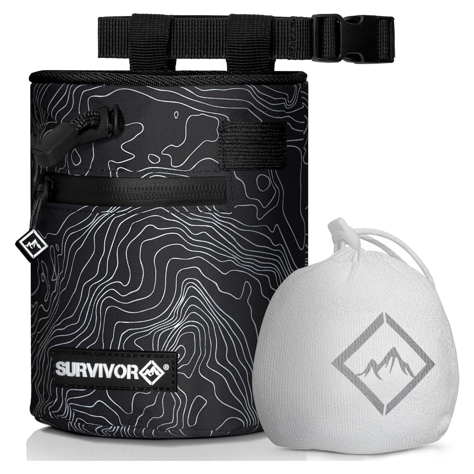 Bolsa de Tiza Survivor + Bola Recargable 65g - Escalada y Gimnasia