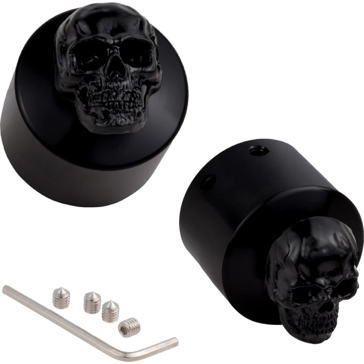 Cubierta de Tuerca de Eje Lunsom Calavera Aluminio Negra 56x46mm