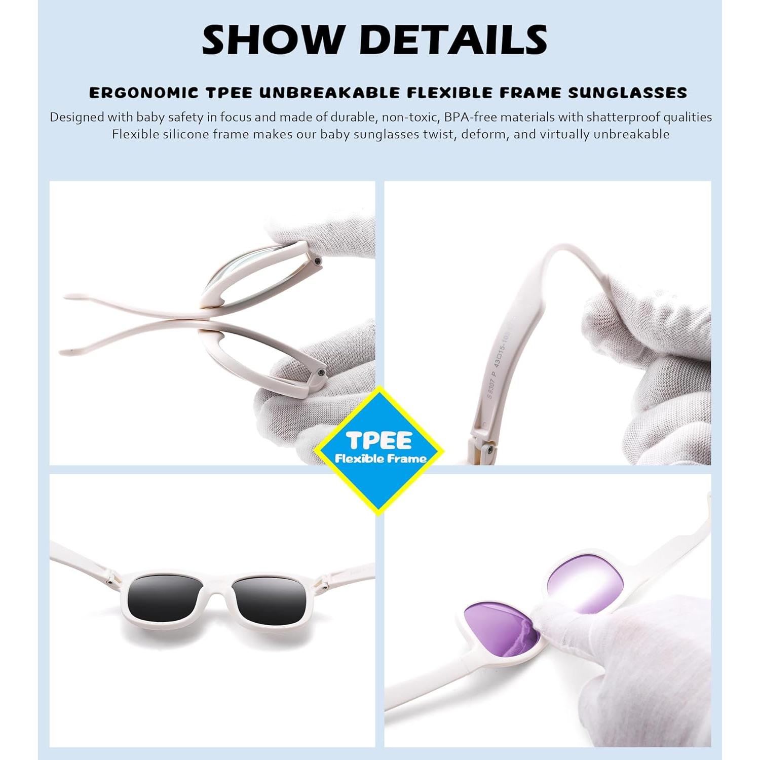 Gafas de sol polarizadas NULOOQ para bebés 0-24 meses