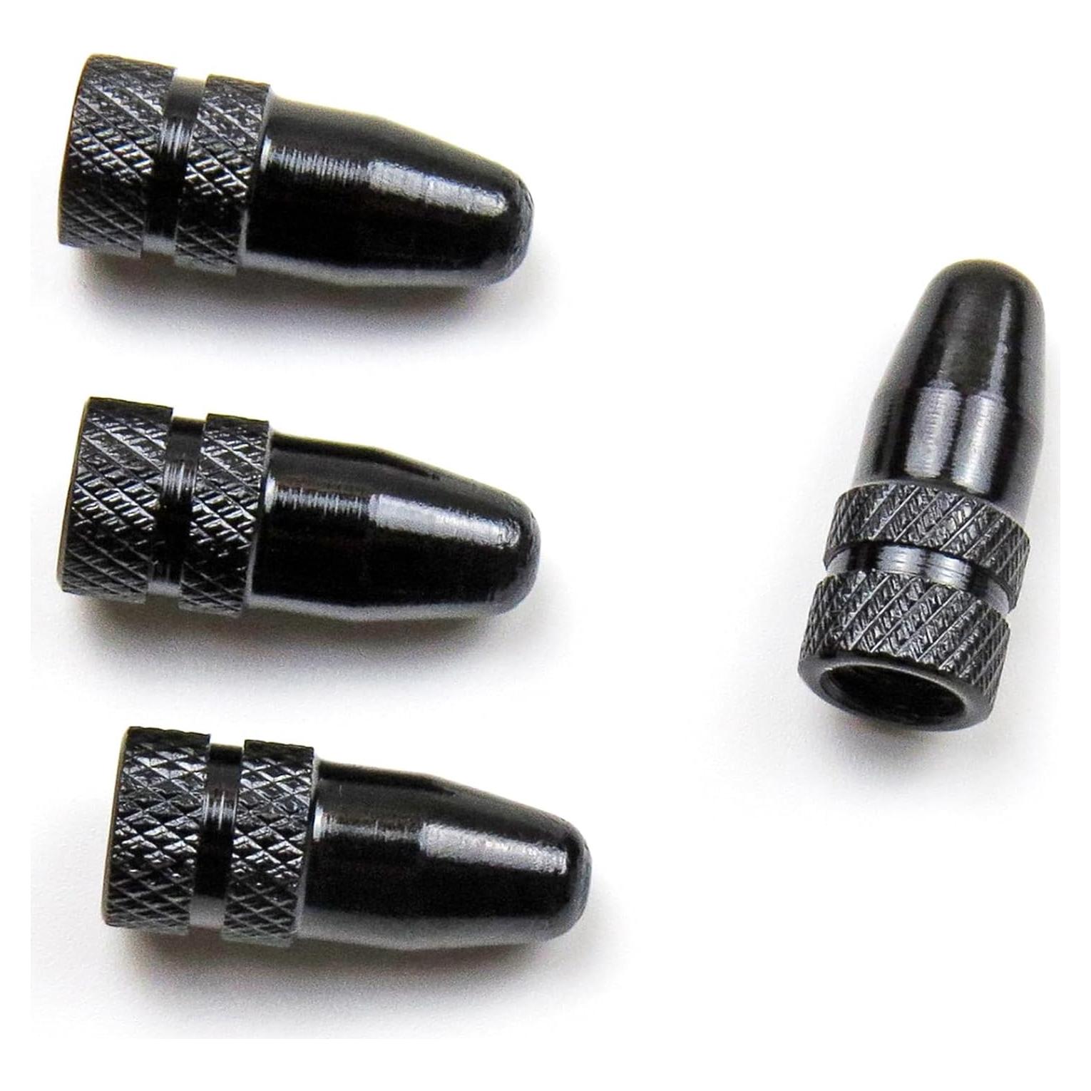 Tapas de Válvula Presta ANKECYC Negras de Aluminio - Paquete de 4