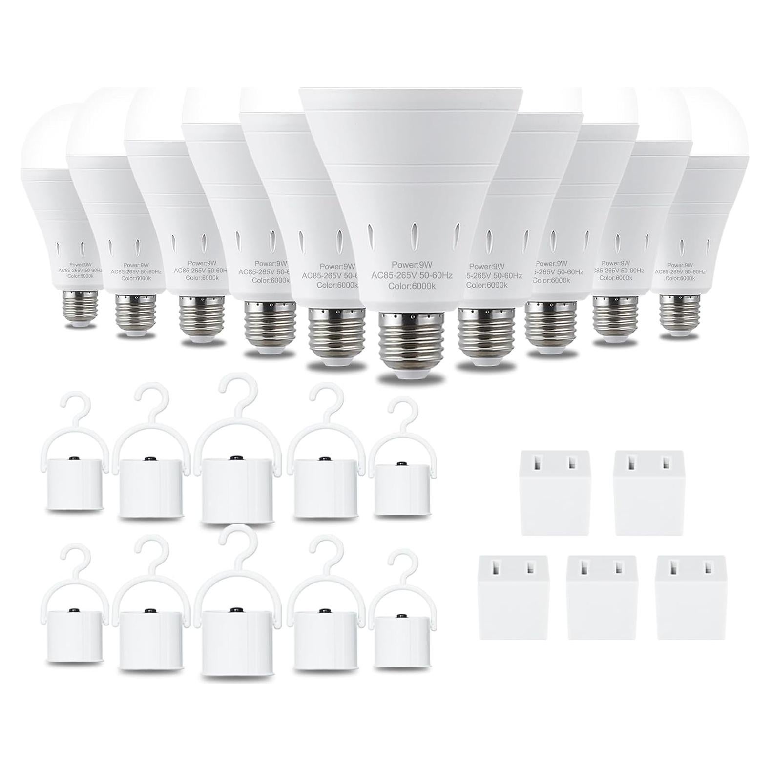 Paquete de 10 Bombillas LED Recargables DEBAOBULB 9W 6000K