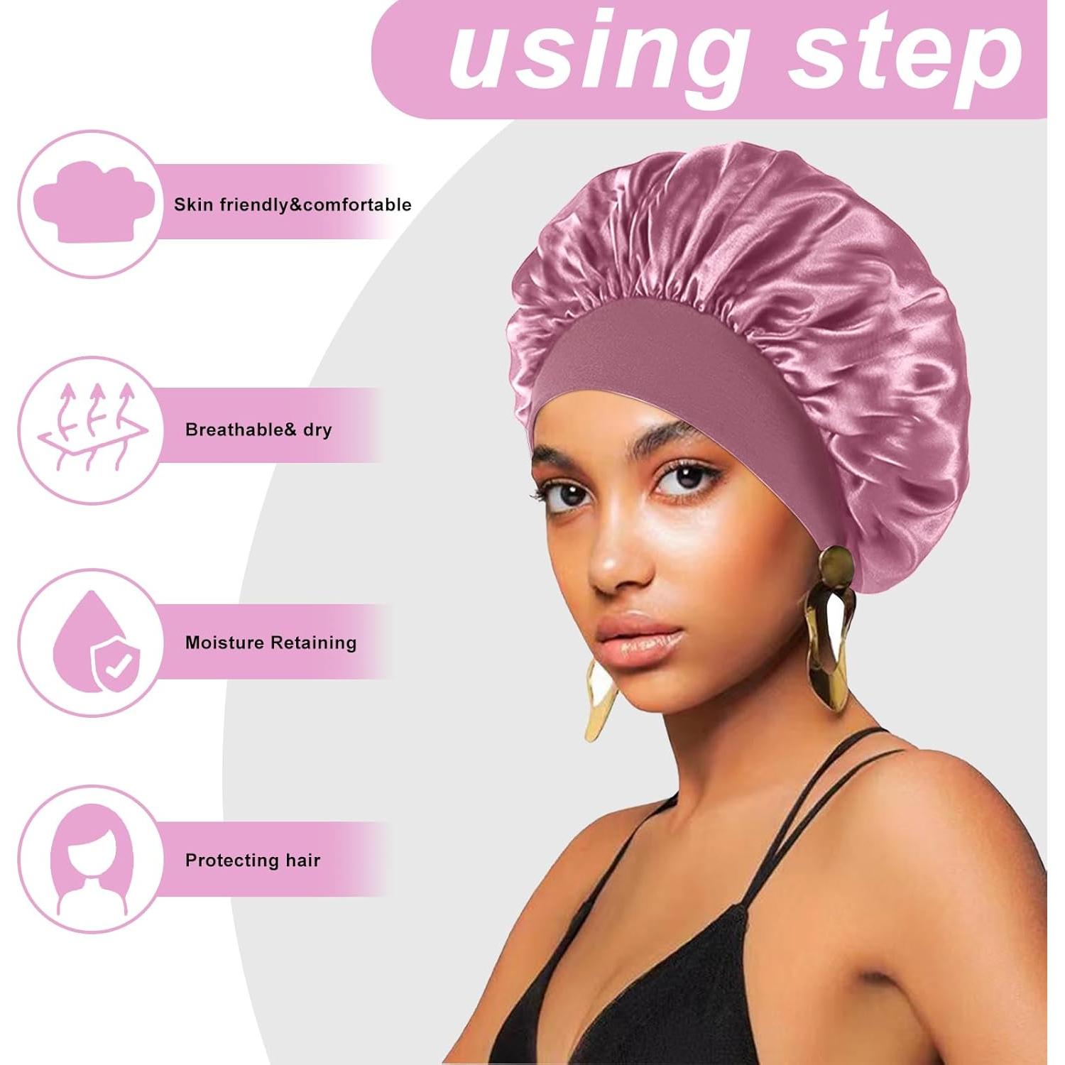 Bonetes de Seda para Dormir FIRSTPELLA - 4 Piezas Elásticas