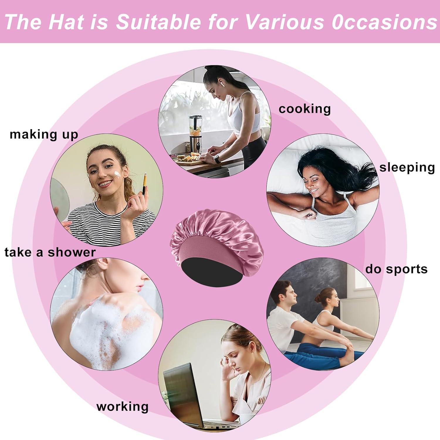 Bonetes de Seda para Dormir FIRSTPELLA - 4 Piezas Elásticas