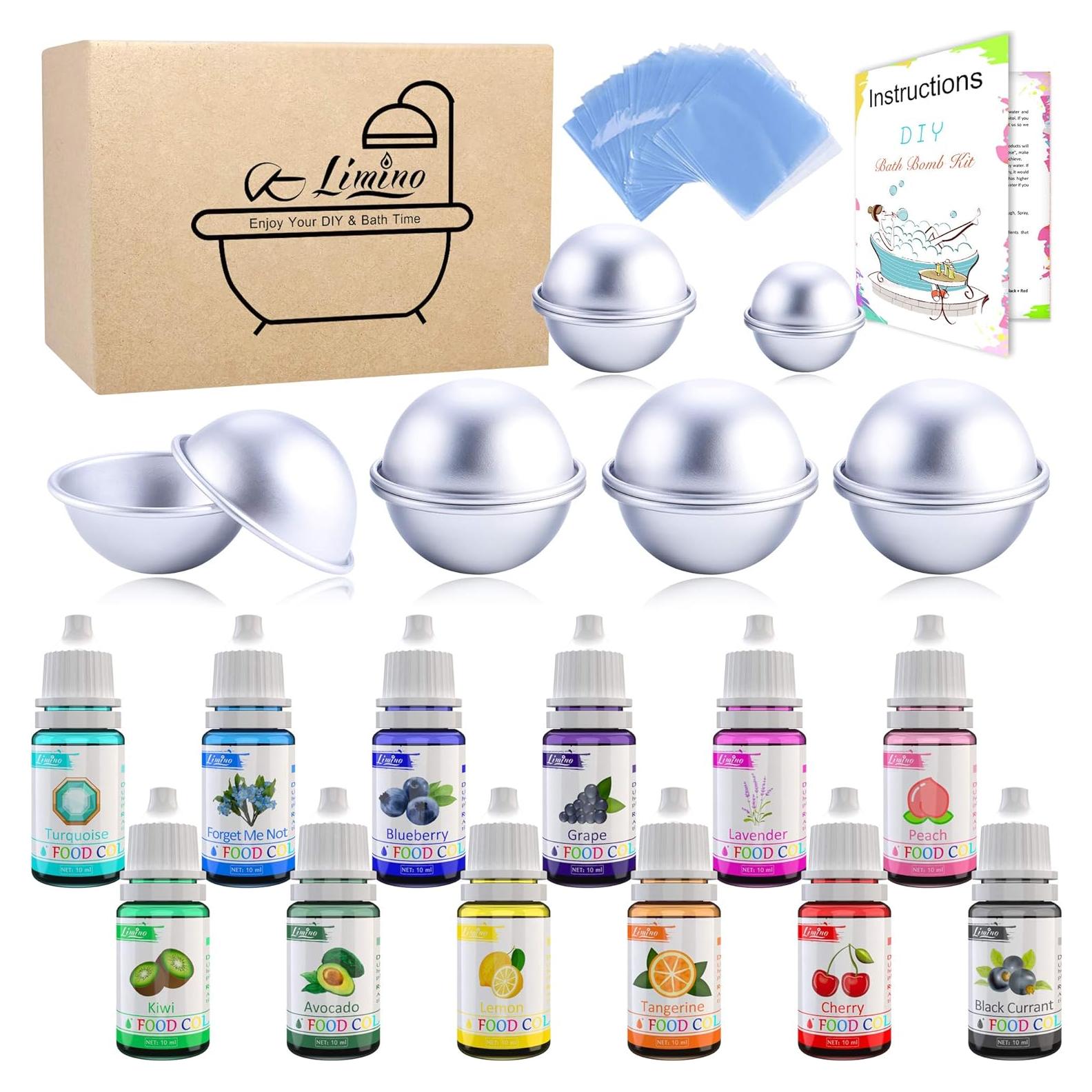 Kit de Moldes para Bombas de Baño Limino 12 Piezas con Colorantes