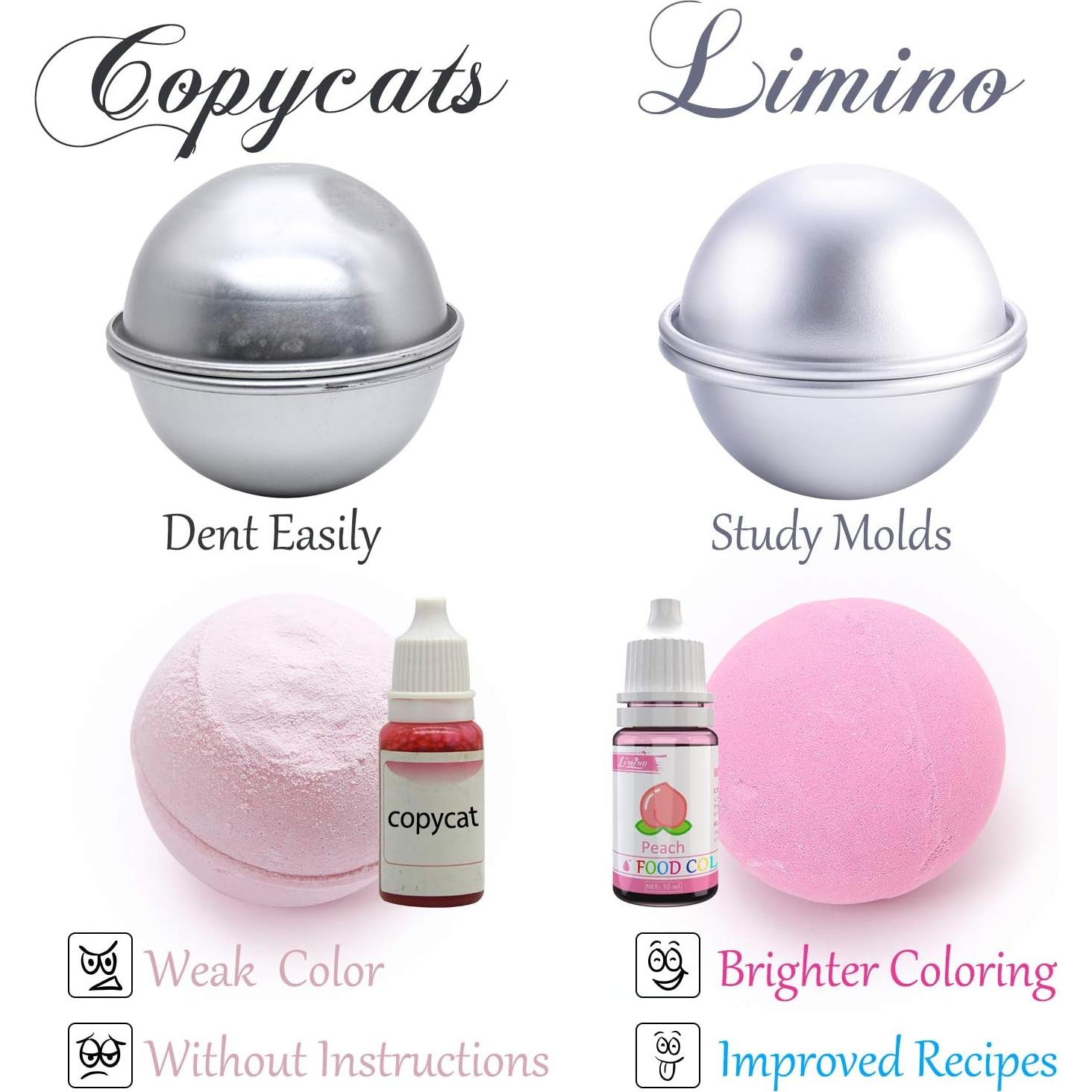 Kit de Moldes para Bombas de Baño Limino 12 Piezas con Colorantes