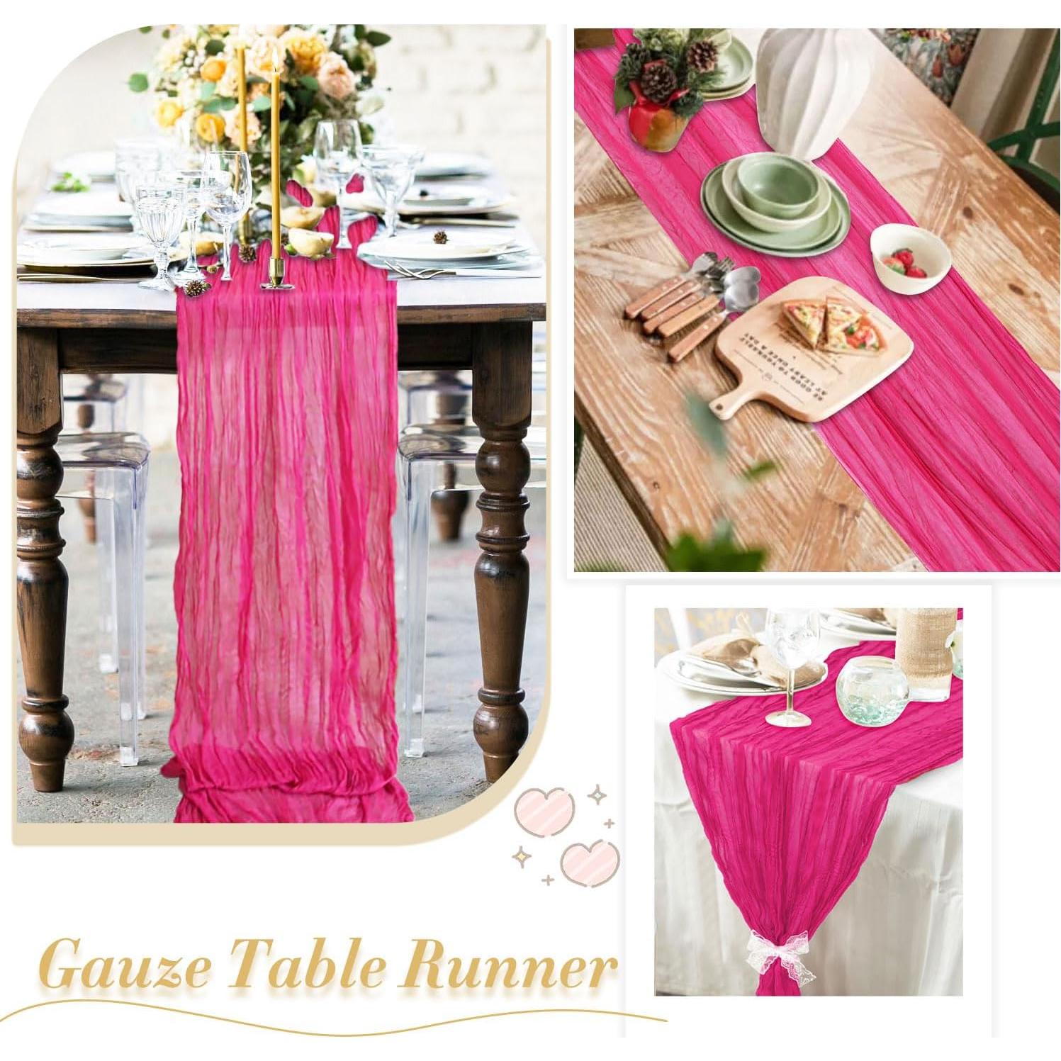 Caminito de Mesa de Gasa Rosa Fucsia 304.8x91.4 cm PATYDEST