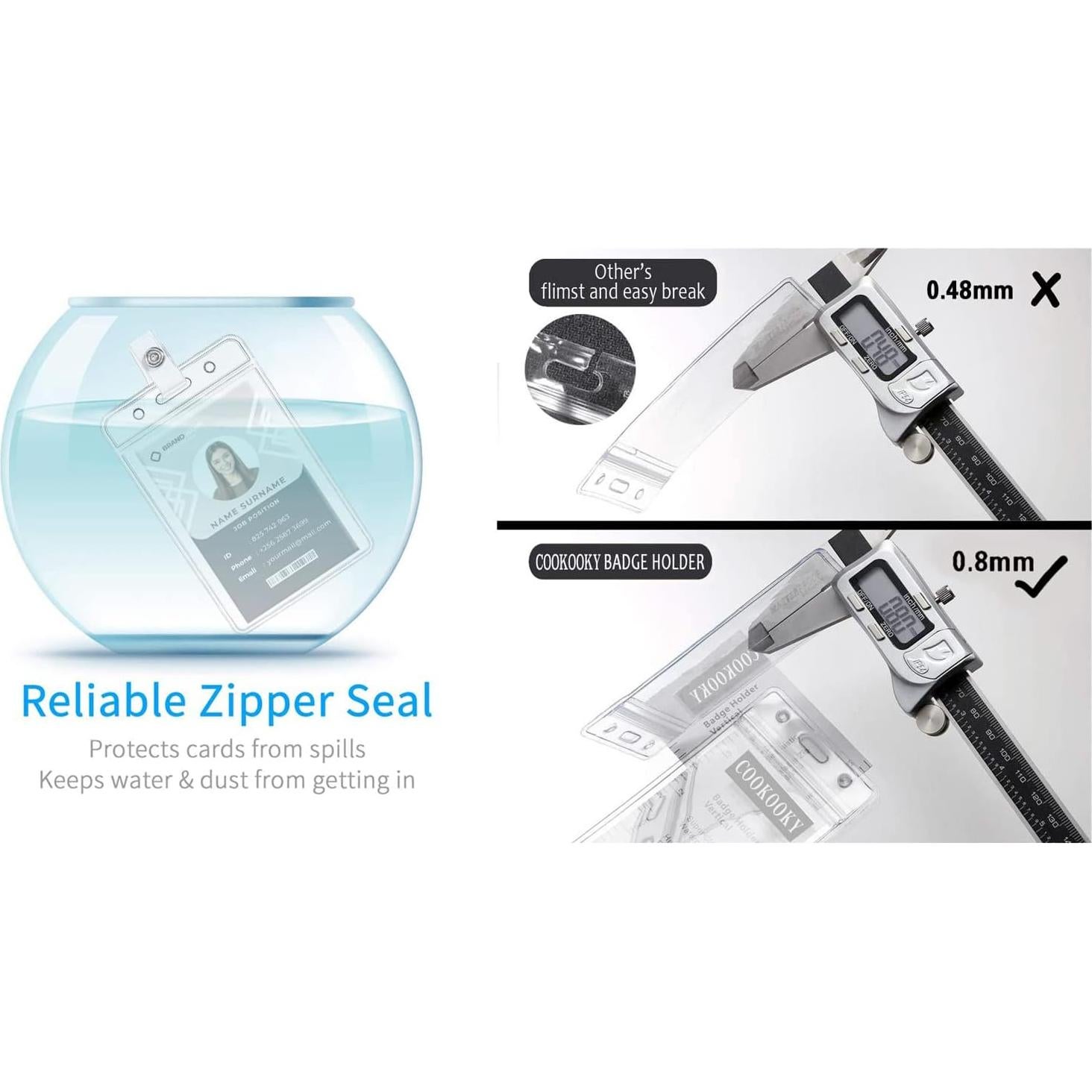 Lanyard Retráctil COOKOOKY con Soporte Impermeable 2 Piezas