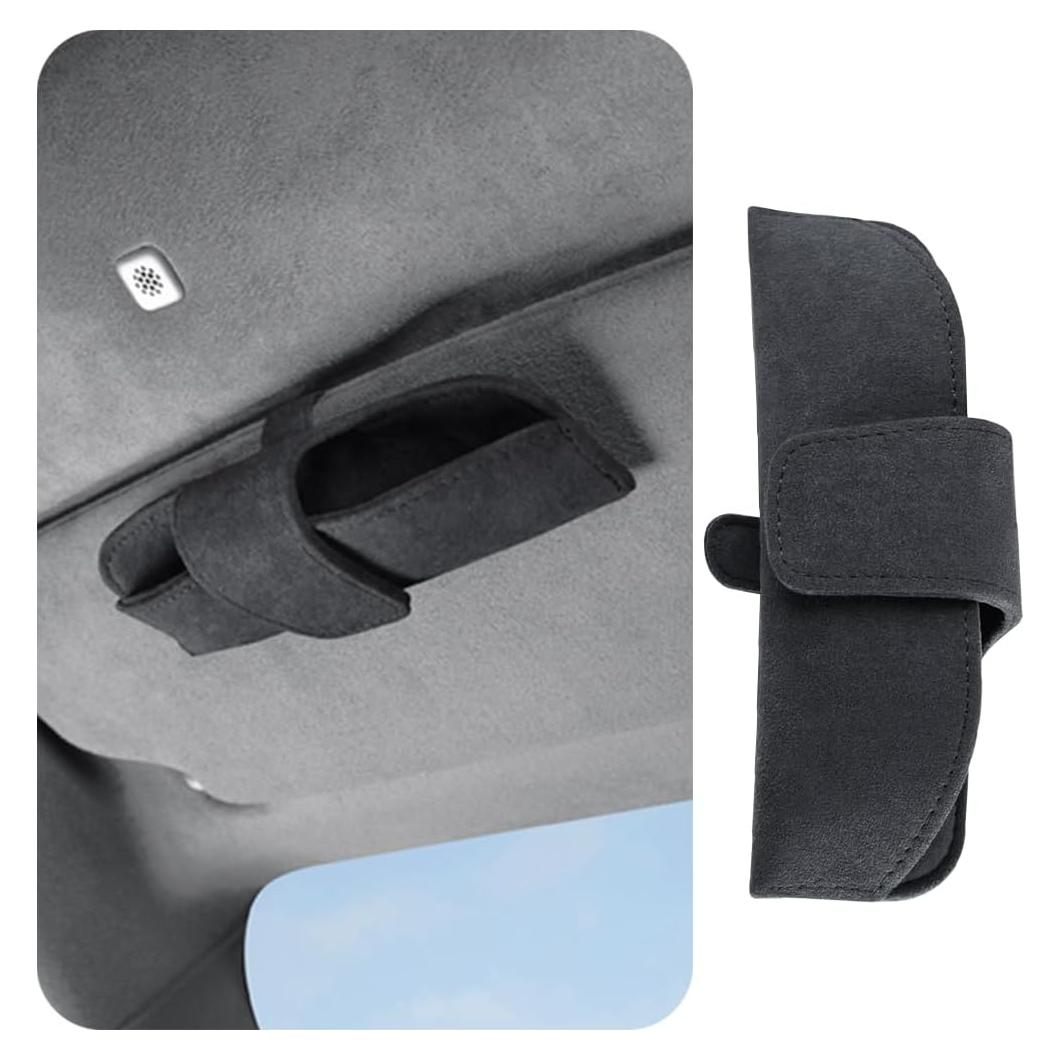 Soporte de Gafas de Sol KHGUZ para Visera de Coche Negro