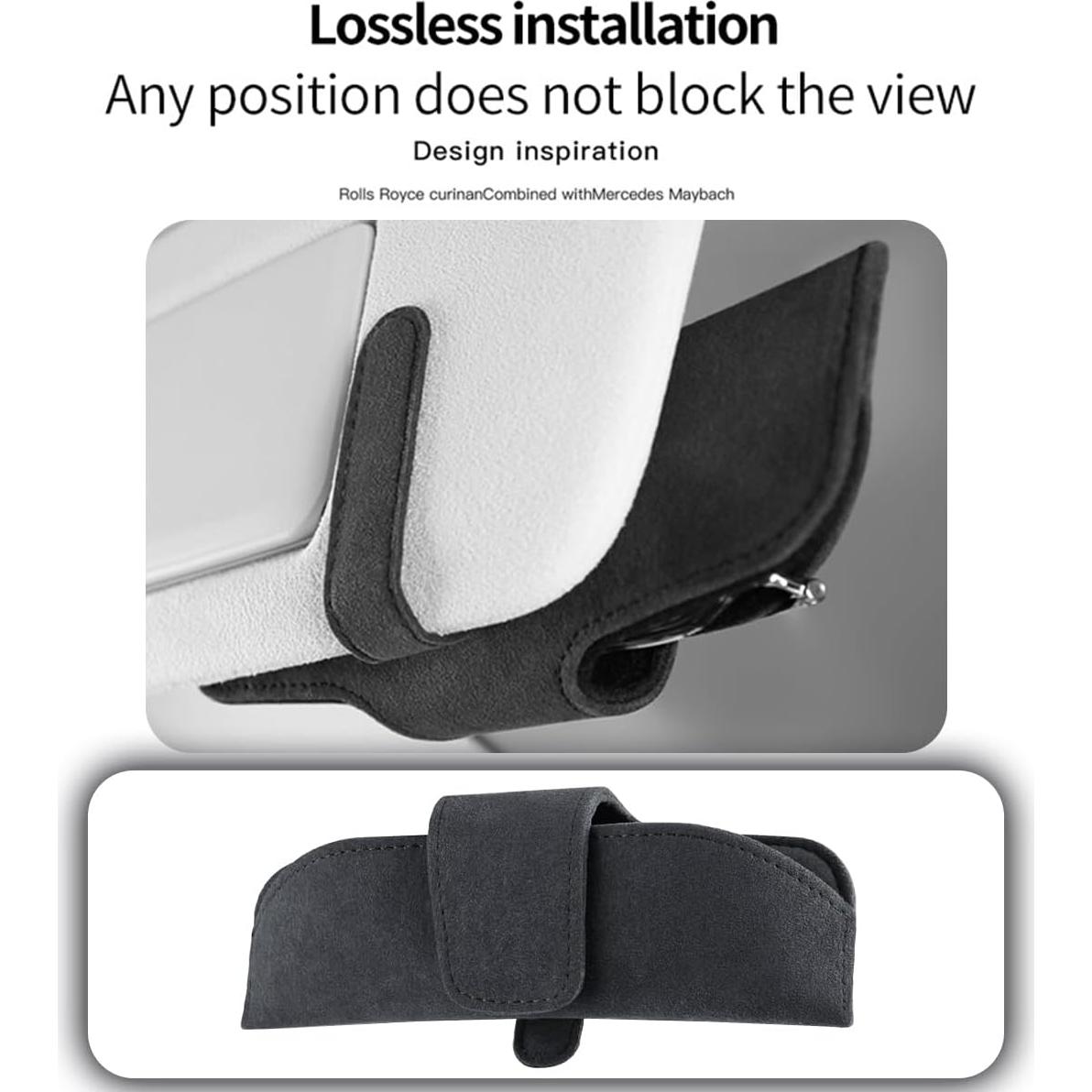 Soporte de Gafas de Sol KHGUZ para Visera de Coche Negro