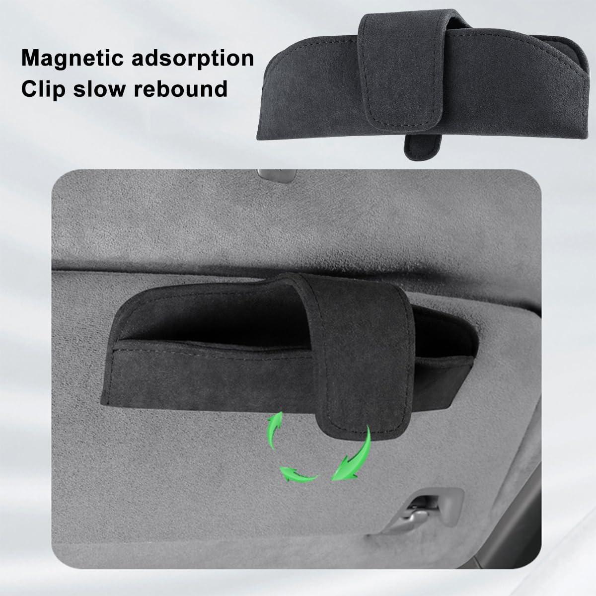 Soporte de Gafas de Sol KHGUZ para Visera de Coche Negro