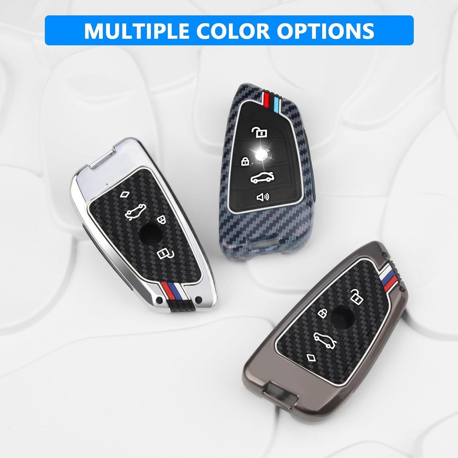 Funda de Llave de Metal Pesado QBUC para BMW - Fibra de Carbono