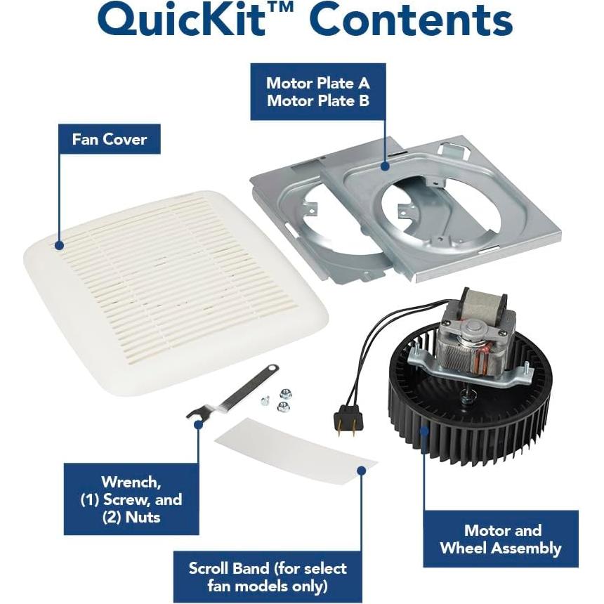 Motor de Reemplazo Broan-NuTone BKR60 para Ventilador de Baño 60 CFM