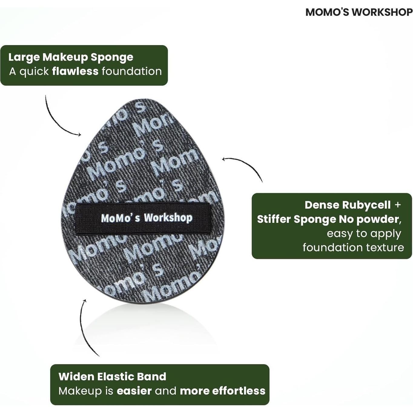 Esponja de Maquillaje Grande Taller de Momo - Puff de Espuma Negra