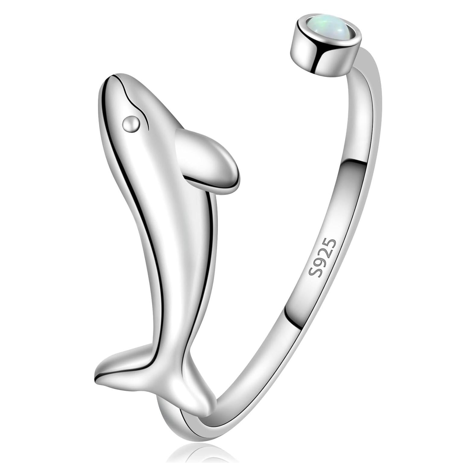 Anillo de Dedo Ajustable Plata 925 CHIC & ARTSY Delfines
