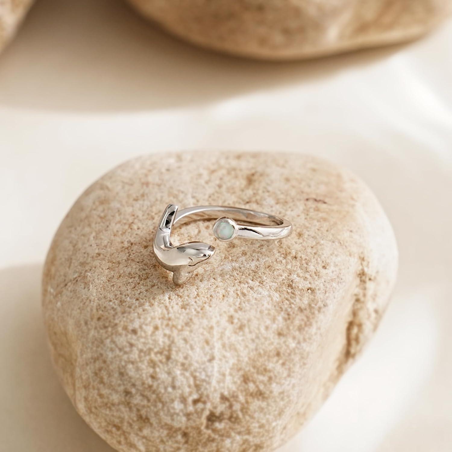 Anillo de Dedo Ajustable Plata 925 CHIC & ARTSY Delfines