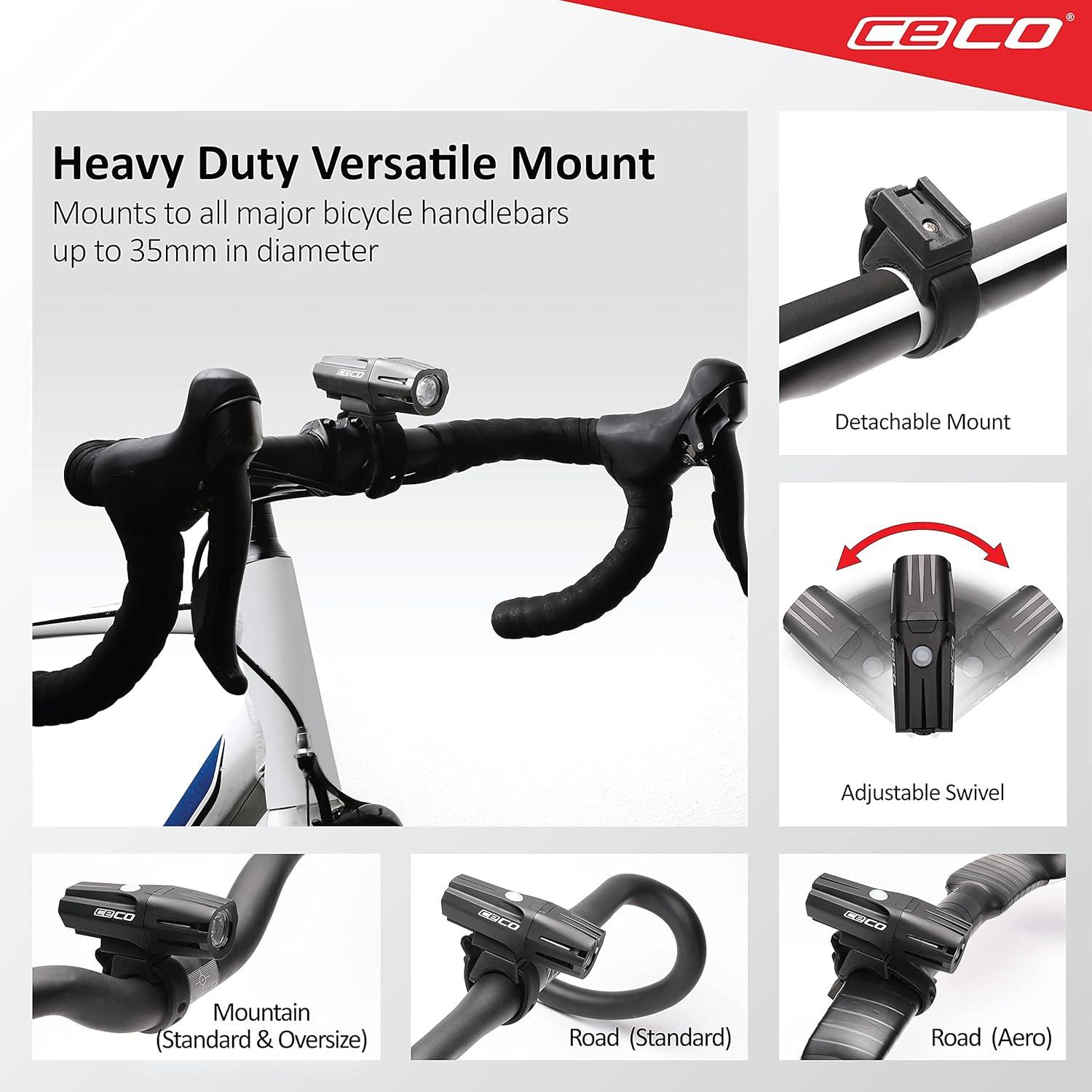 Faro de Bicicleta CECO F1200 1200 Lúmenes USB IP67 Resistente