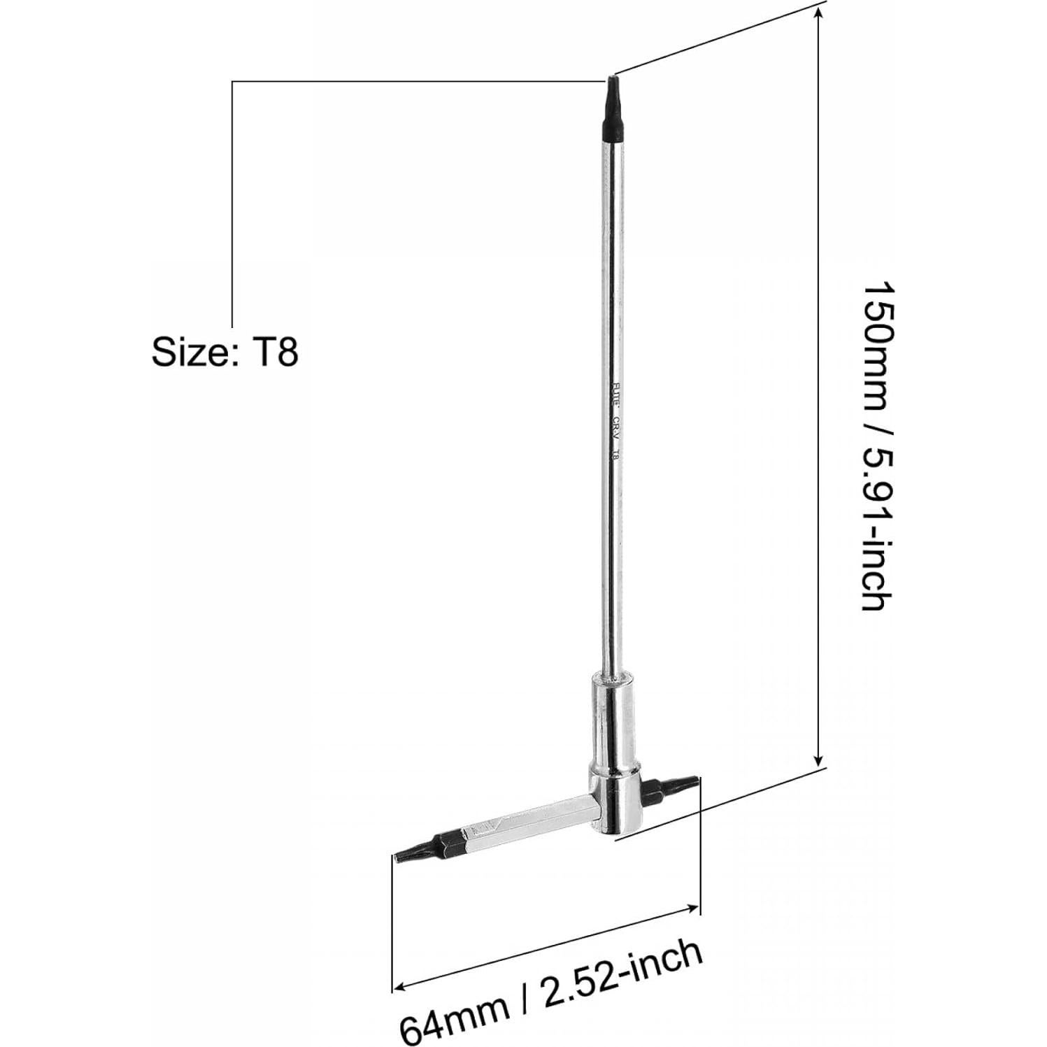 Llave Torx Estrella T8 uxcell con Mango Deslizante Ajustable