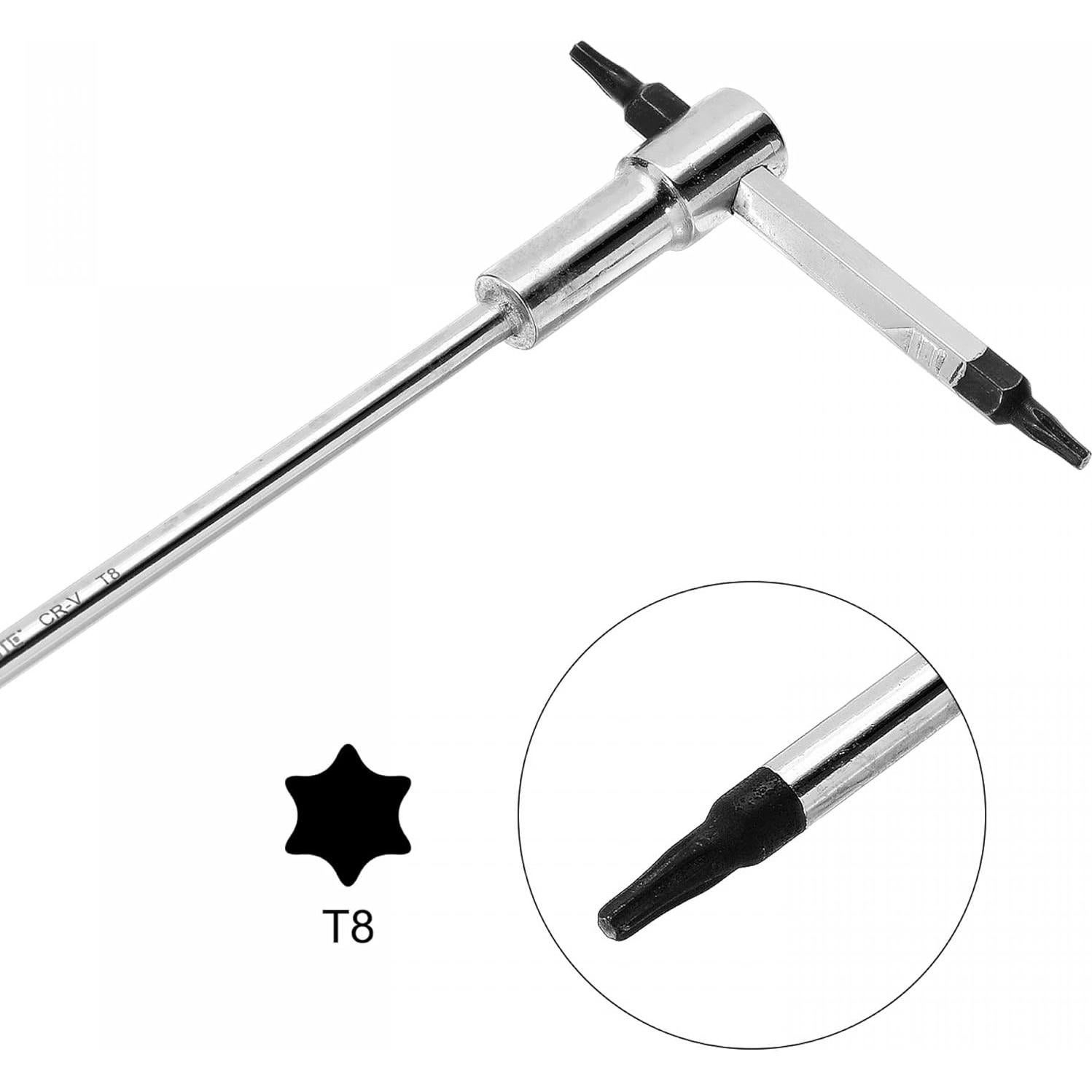 Llave Torx Estrella T8 uxcell con Mango Deslizante Ajustable