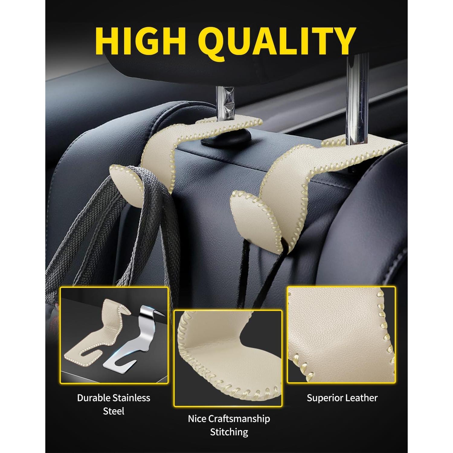 Ganchos para Reposacabezas de Coche MEALAM Beige - 4 Piezas