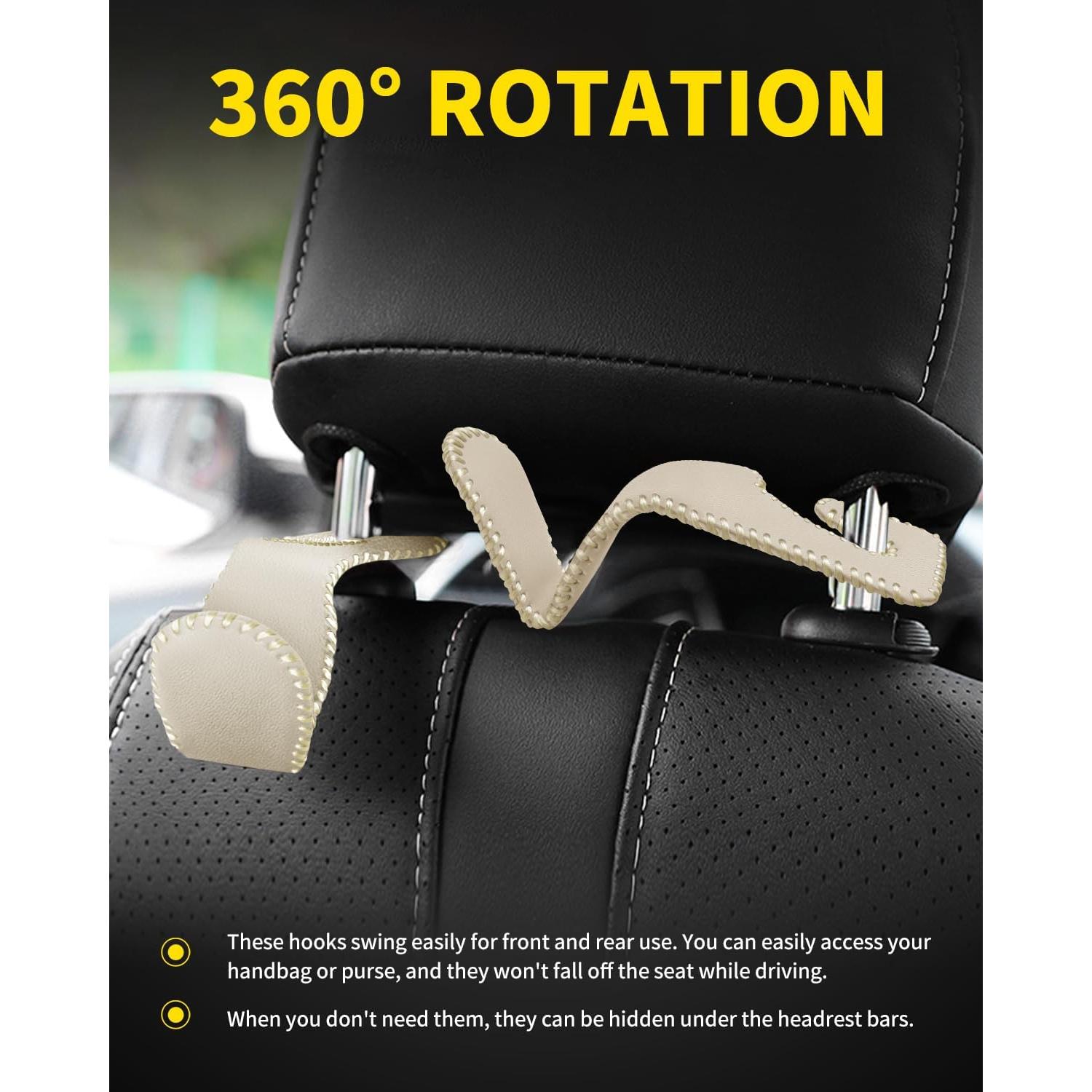 Ganchos para Reposacabezas de Coche MEALAM Beige - 4 Piezas