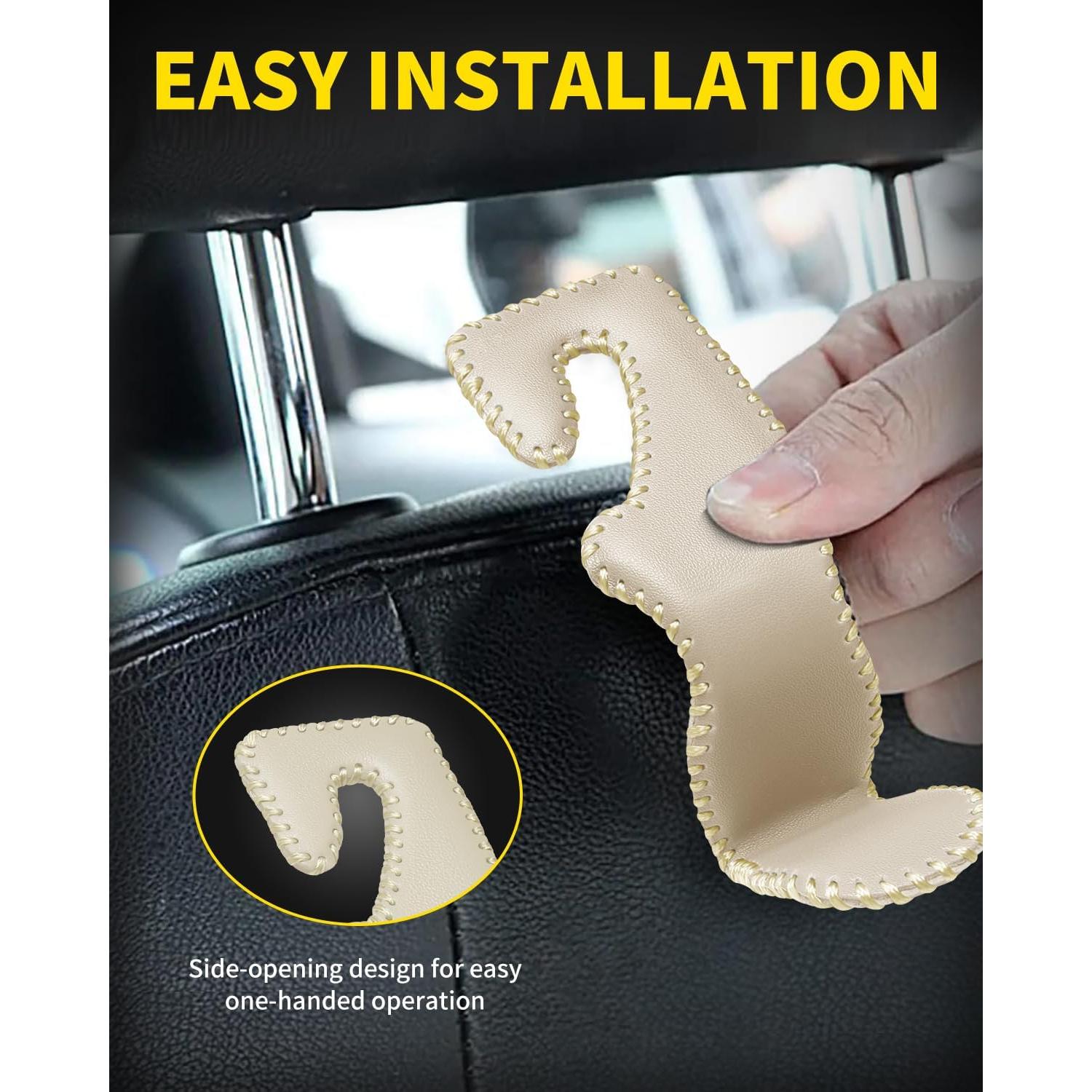 Ganchos para Reposacabezas de Coche MEALAM Beige - 4 Piezas