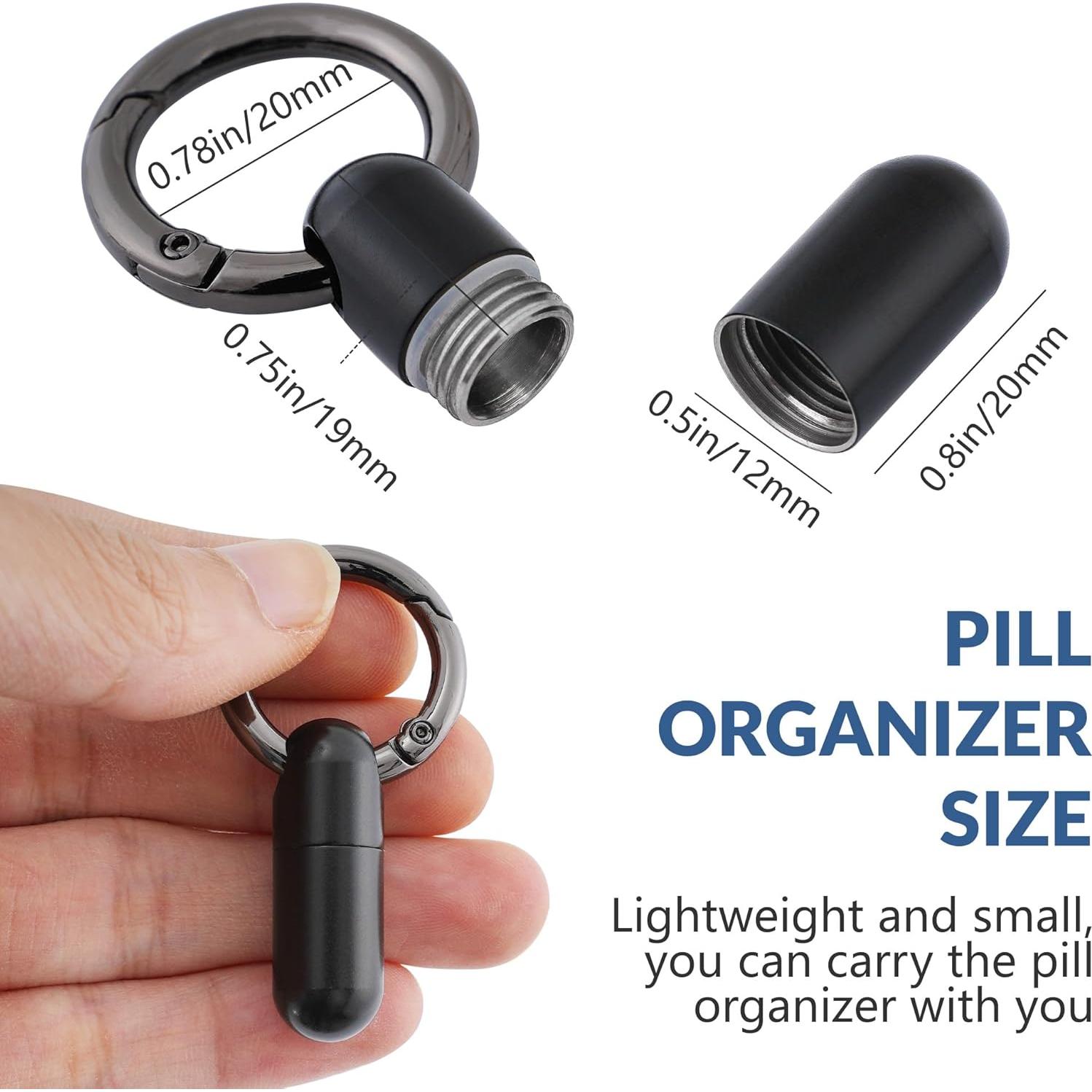 Llavero Portapíldoras TISKY de Titanio Impermeable Negro